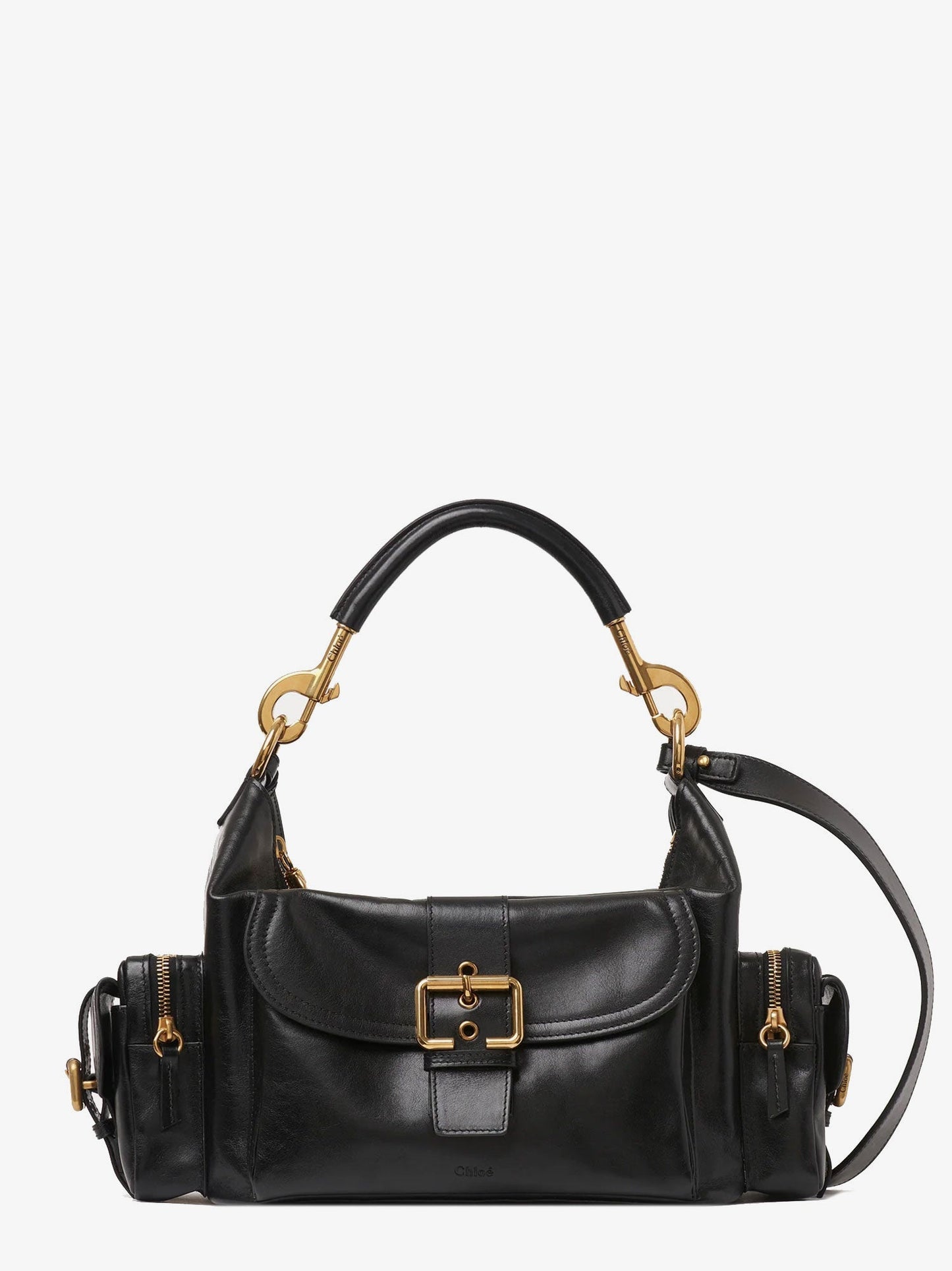 Chloe' Carry Shiny Buffalo Leather Shoulder Bag