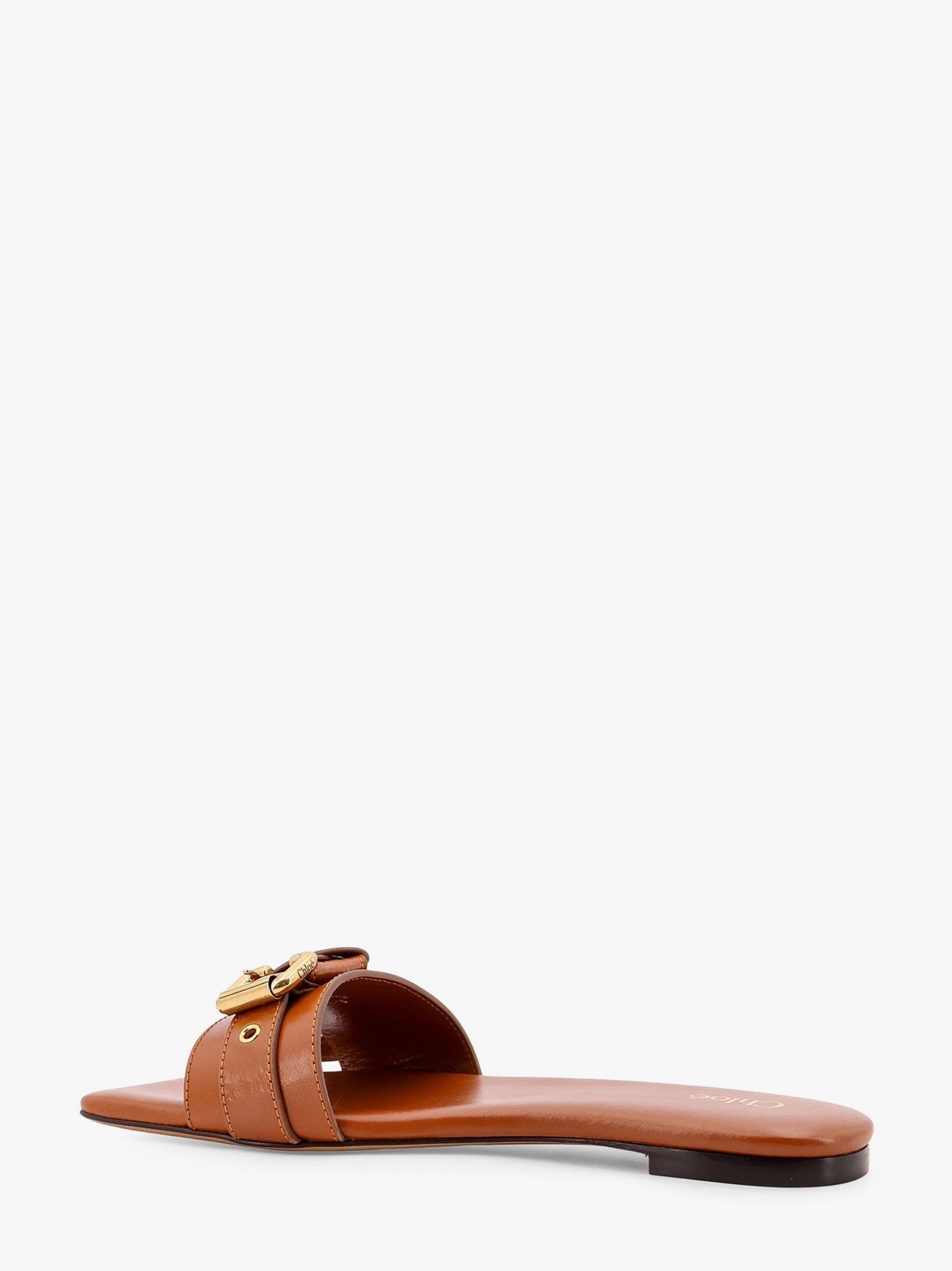 Chloe' Leather Sandals With Engraved Logo