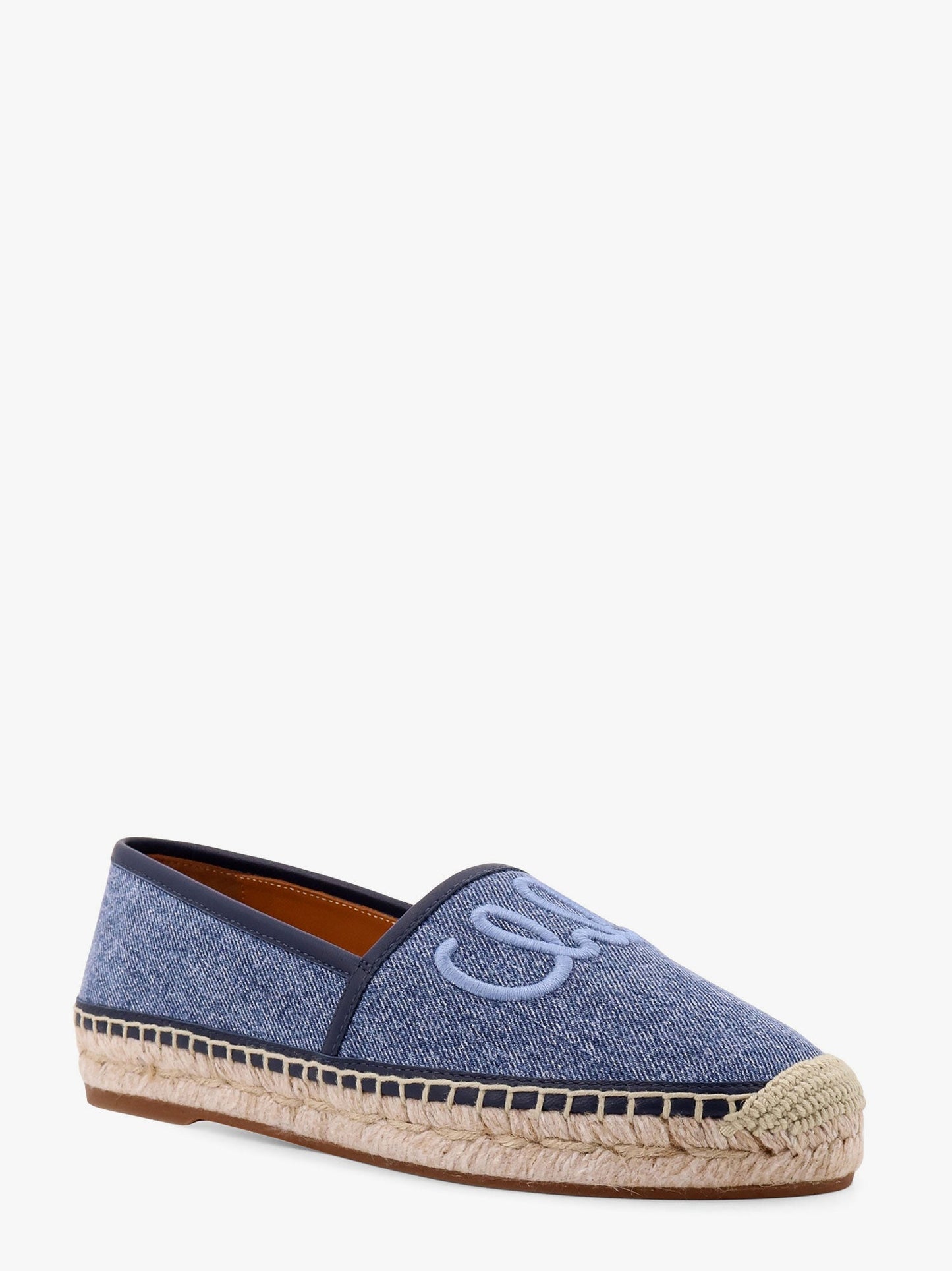 Chloe' Denim Espadrillas With Embroidered Logo