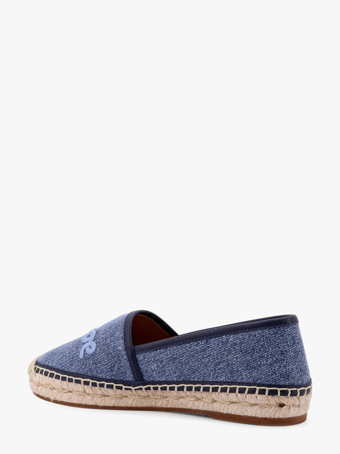 Chloe' Denim Espadrillas With Embroidered Logo