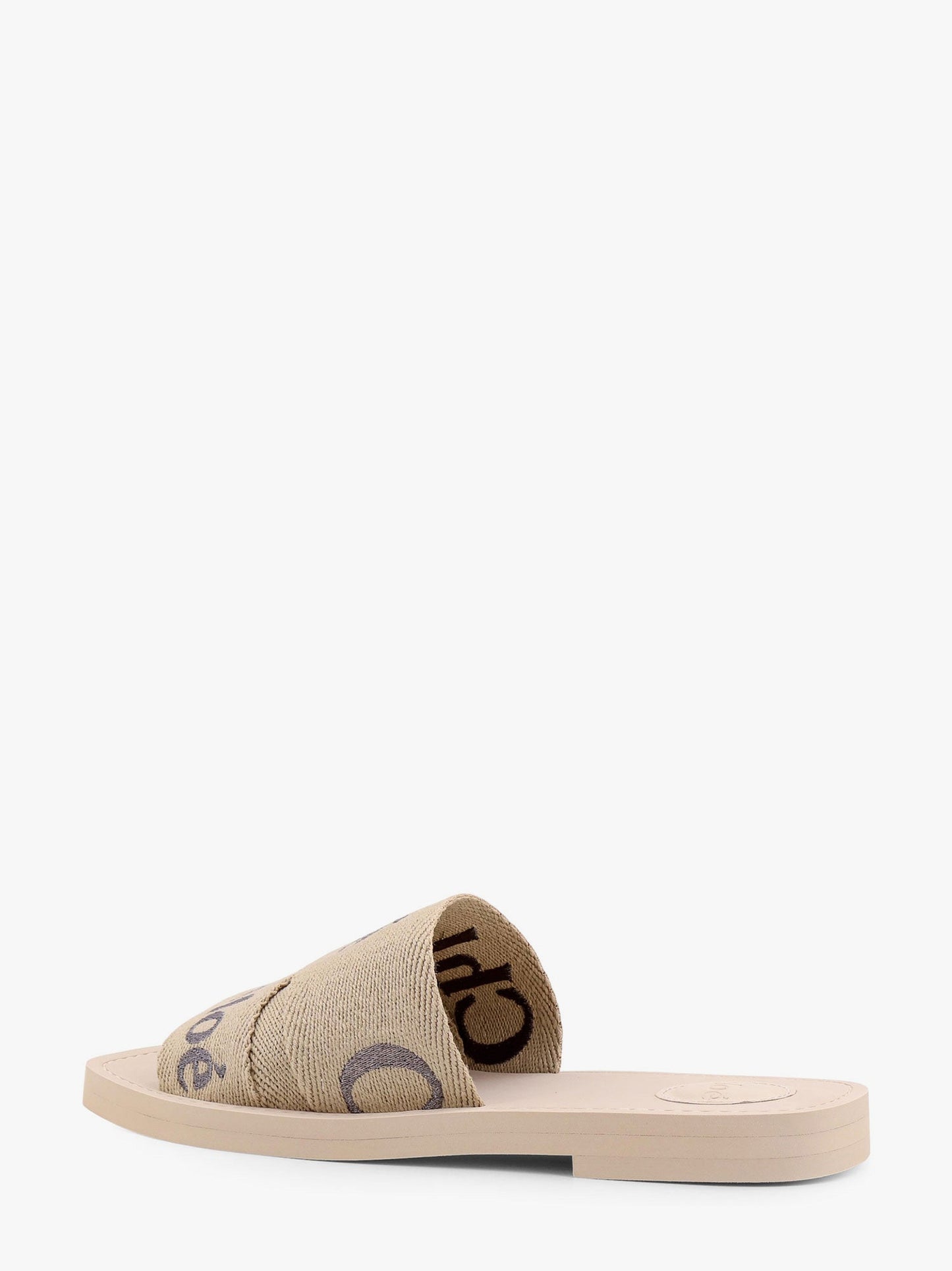 Chloe' Woody Linen Sandals With Chloé Embroidery