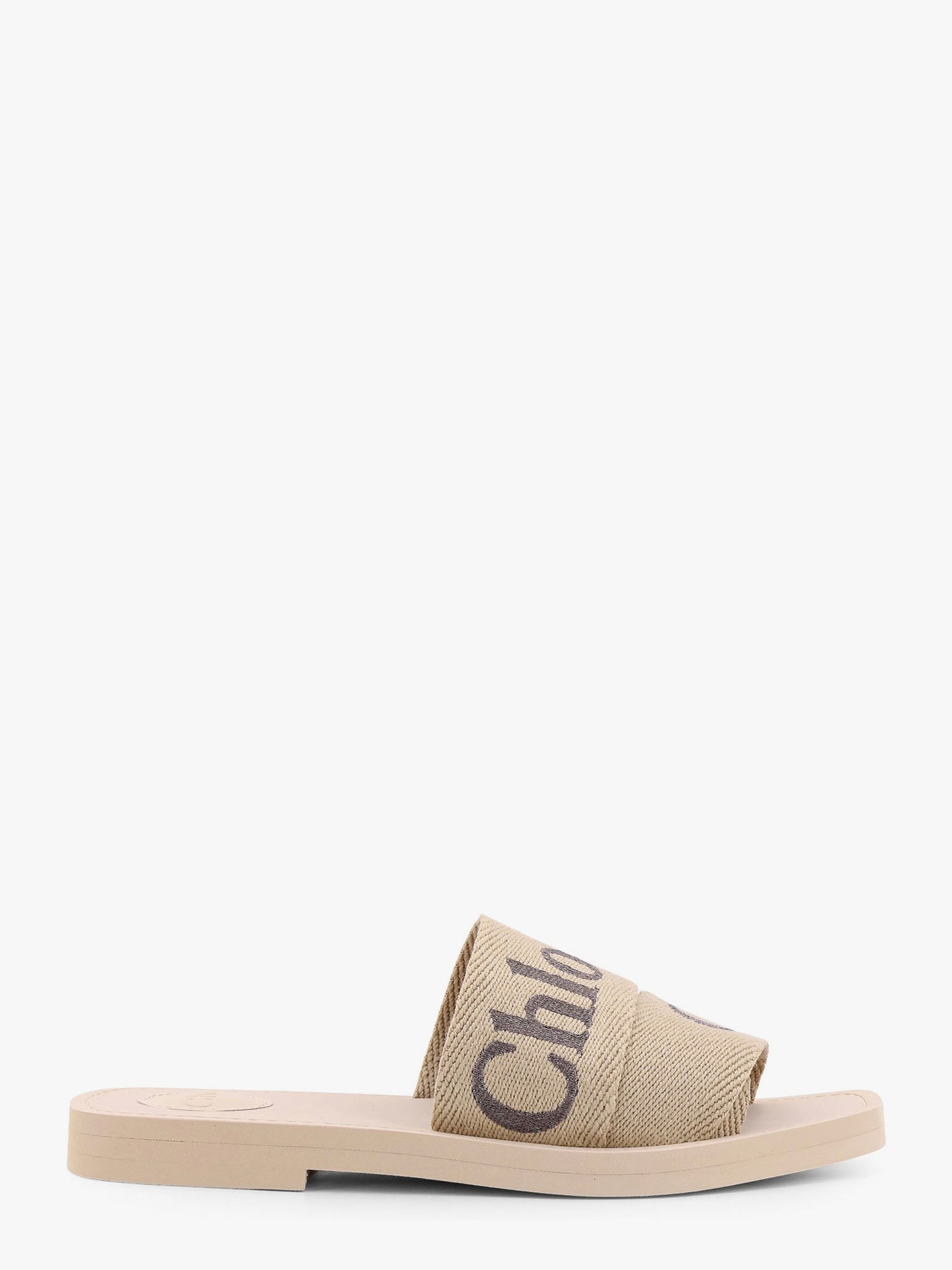Chloe' Woody Linen Sandals With Chloé Embroidery
