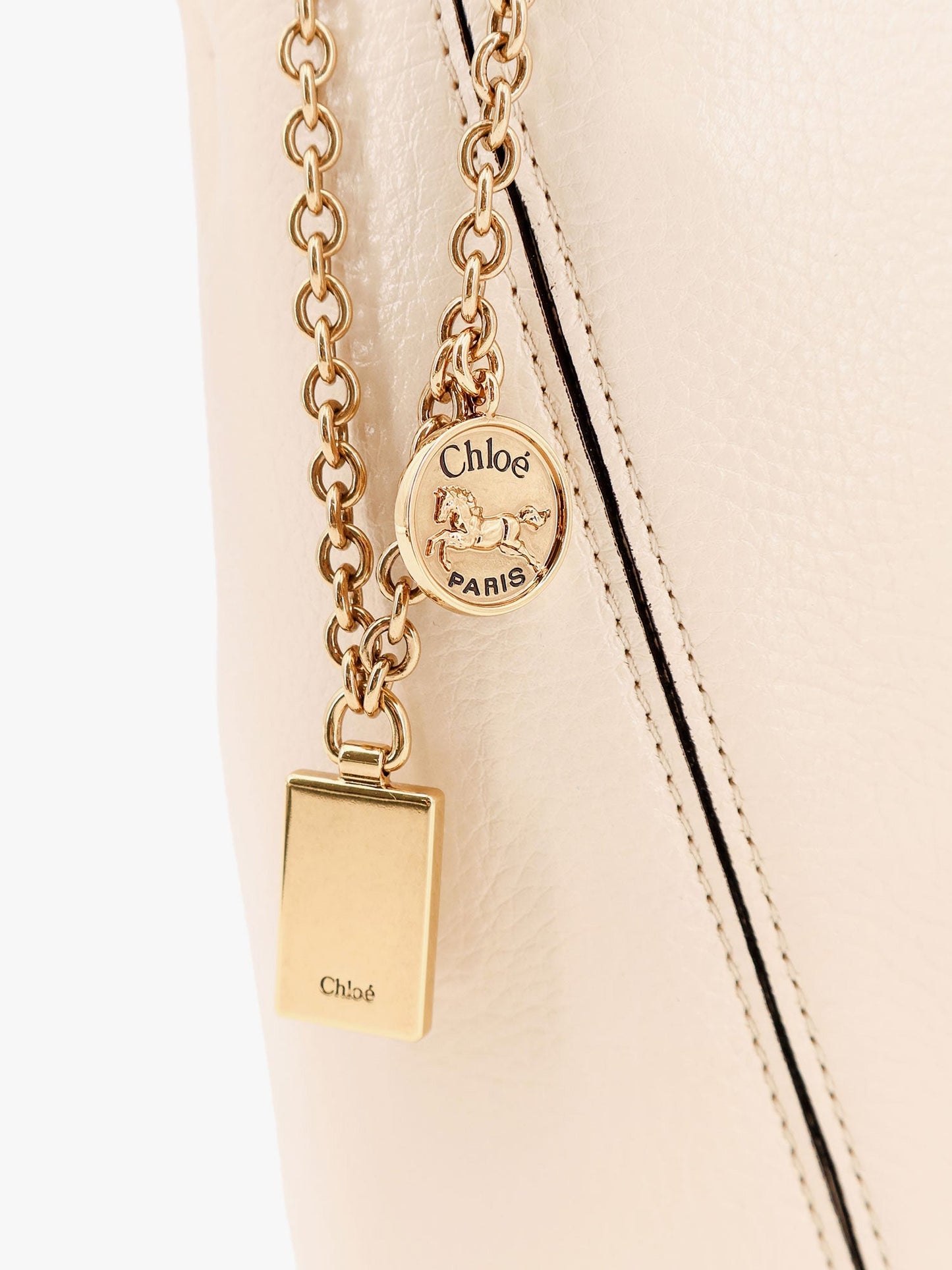 Chloe' Spin Leather Shoulder Bag With Chloé Logo Detail