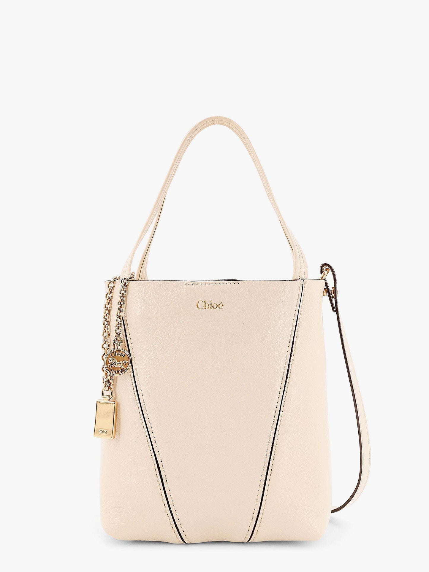 Chloe' Spin Leather Shoulder Bag With Chloé Logo Detail