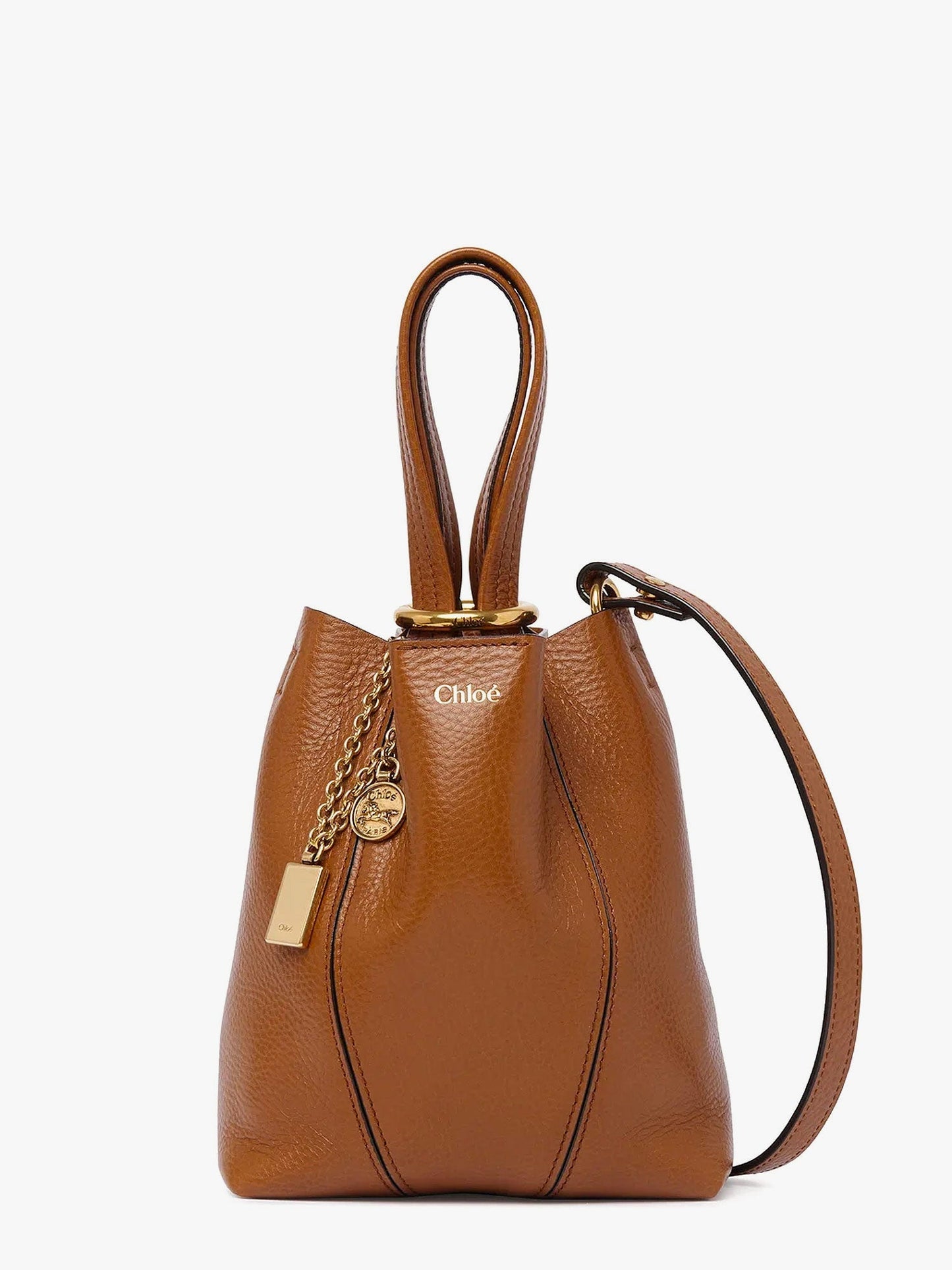 Chloe' Spin Leather Shoulder Bag With Chloé Logo Detail