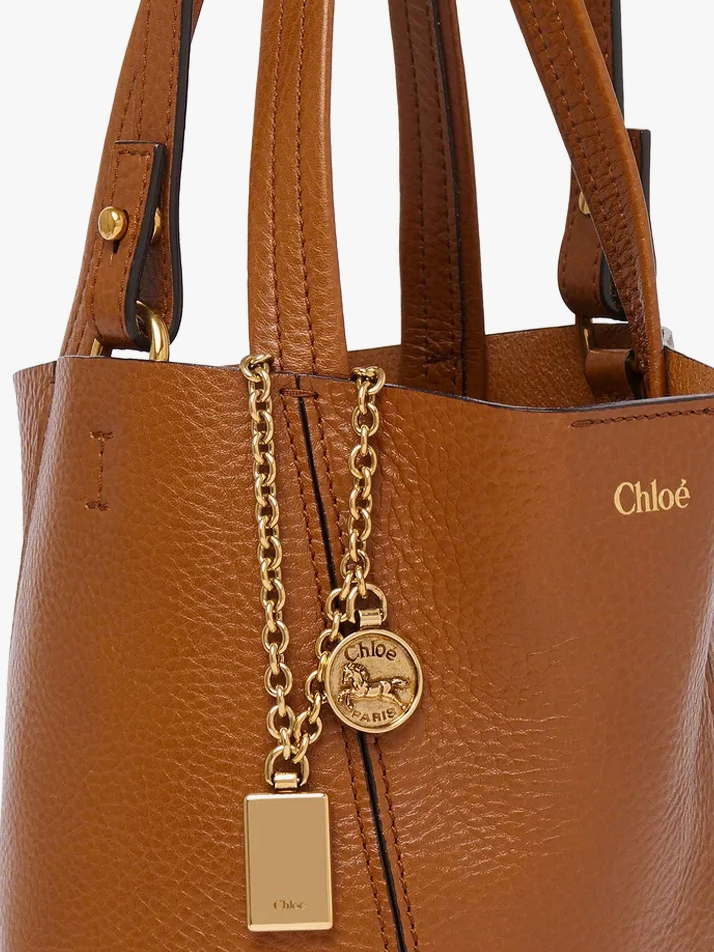 Chloe' Spin Leather Shoulder Bag With Chloé Logo Detail