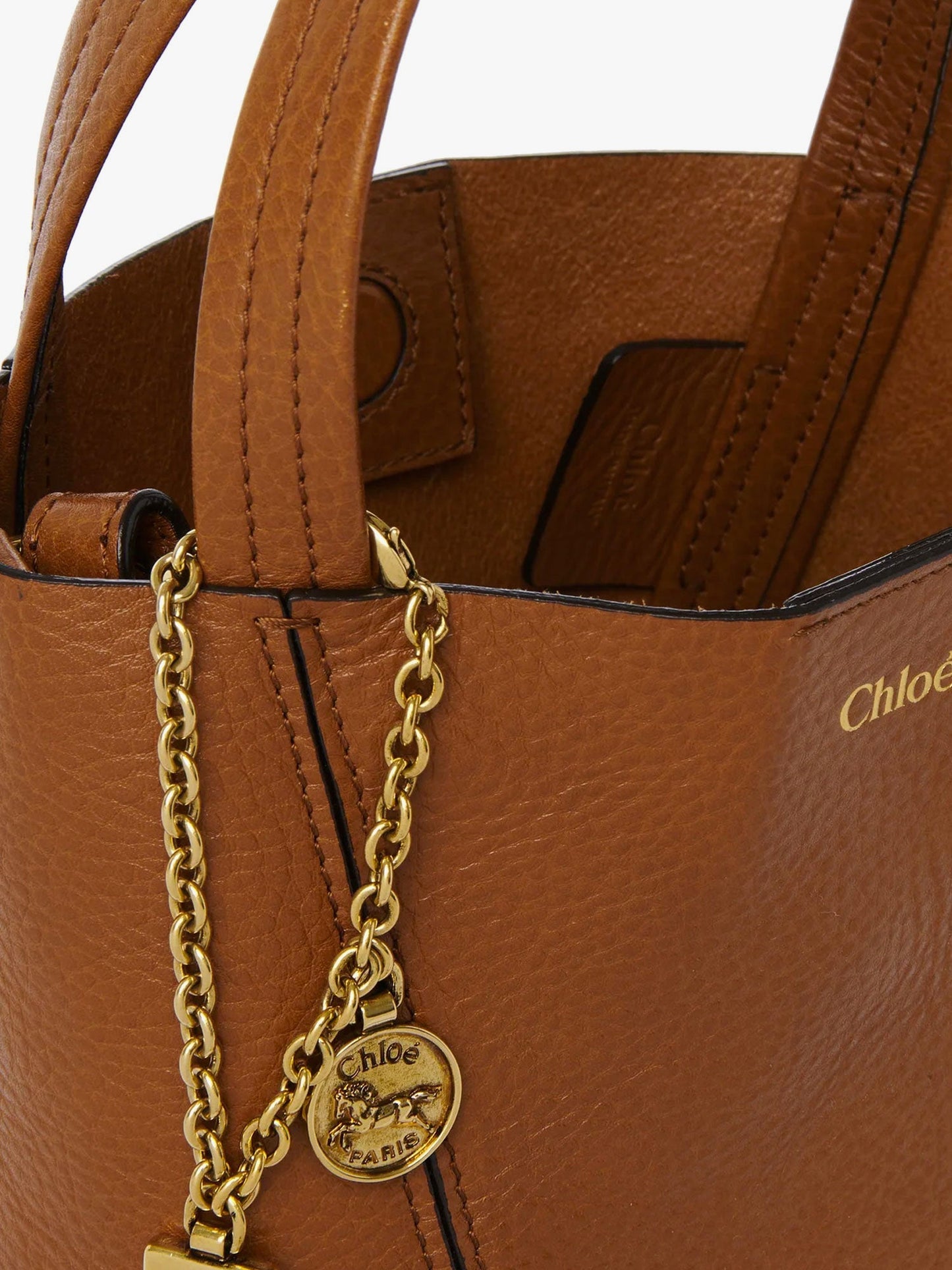 Chloe' Spin Leather Shoulder Bag With Chloé Logo Detail