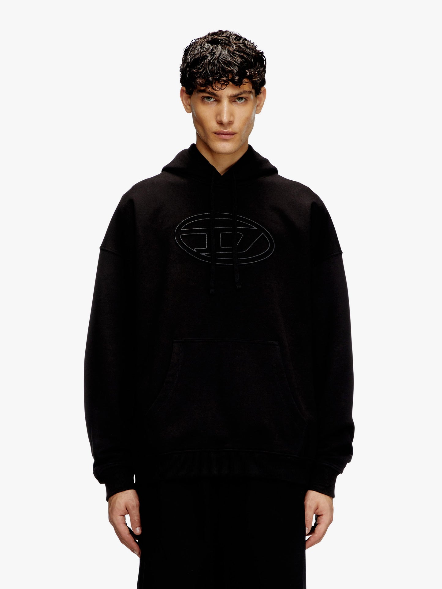 Diesel S Ummer Bigoval Biologic Cotton Sweatshirt With Frontal Oval D Logo