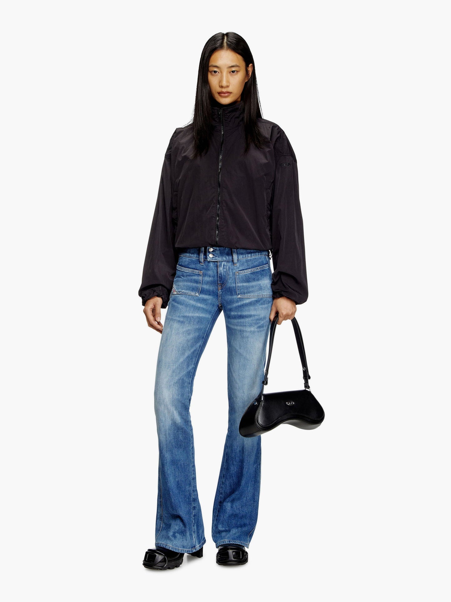 Diesel D Hush Partially Organic Cotton Flared Jeans With Back Logo Patch