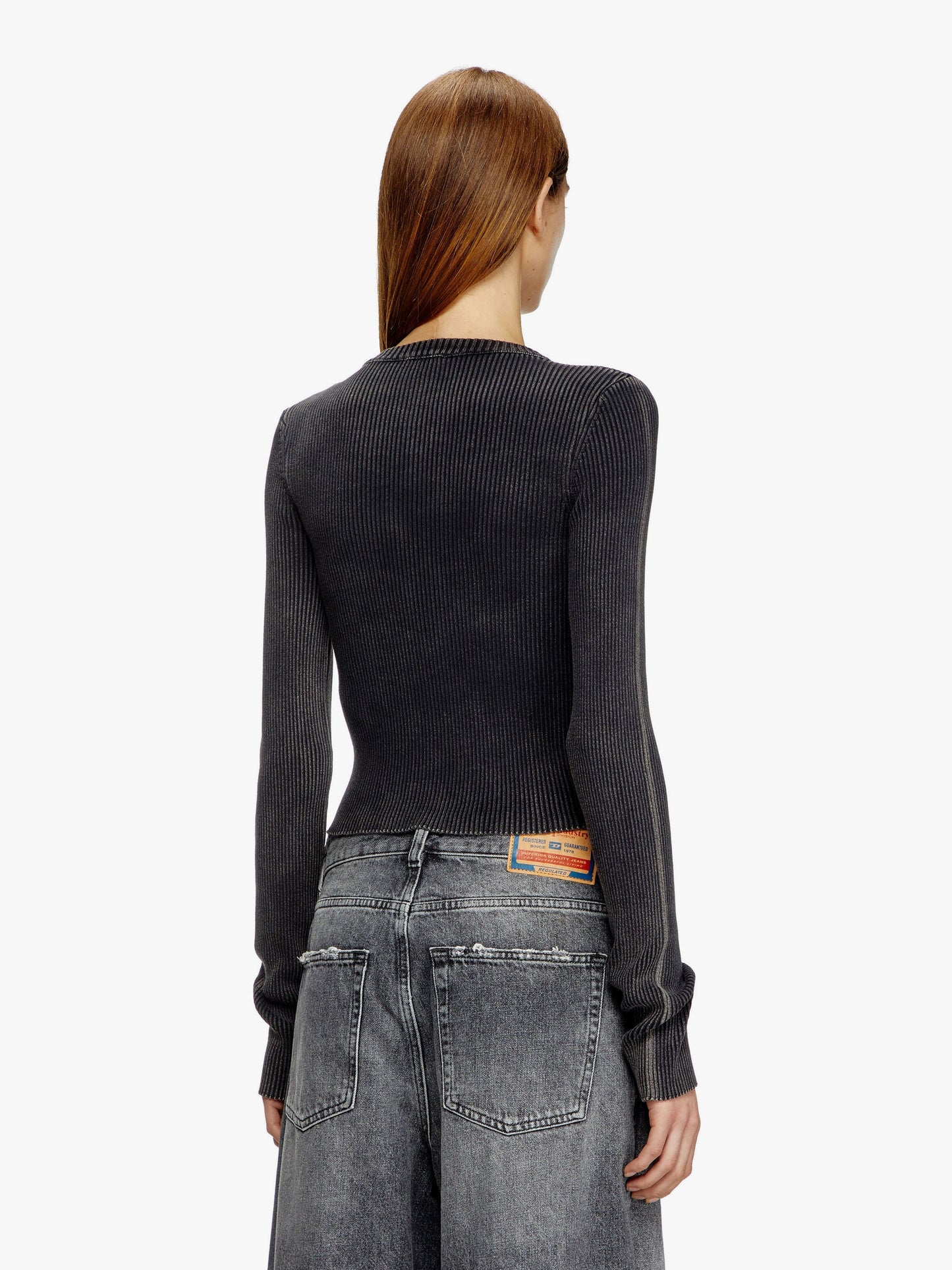 Diesel M Anchor Ribbed Cotton Top With Frontal Logo