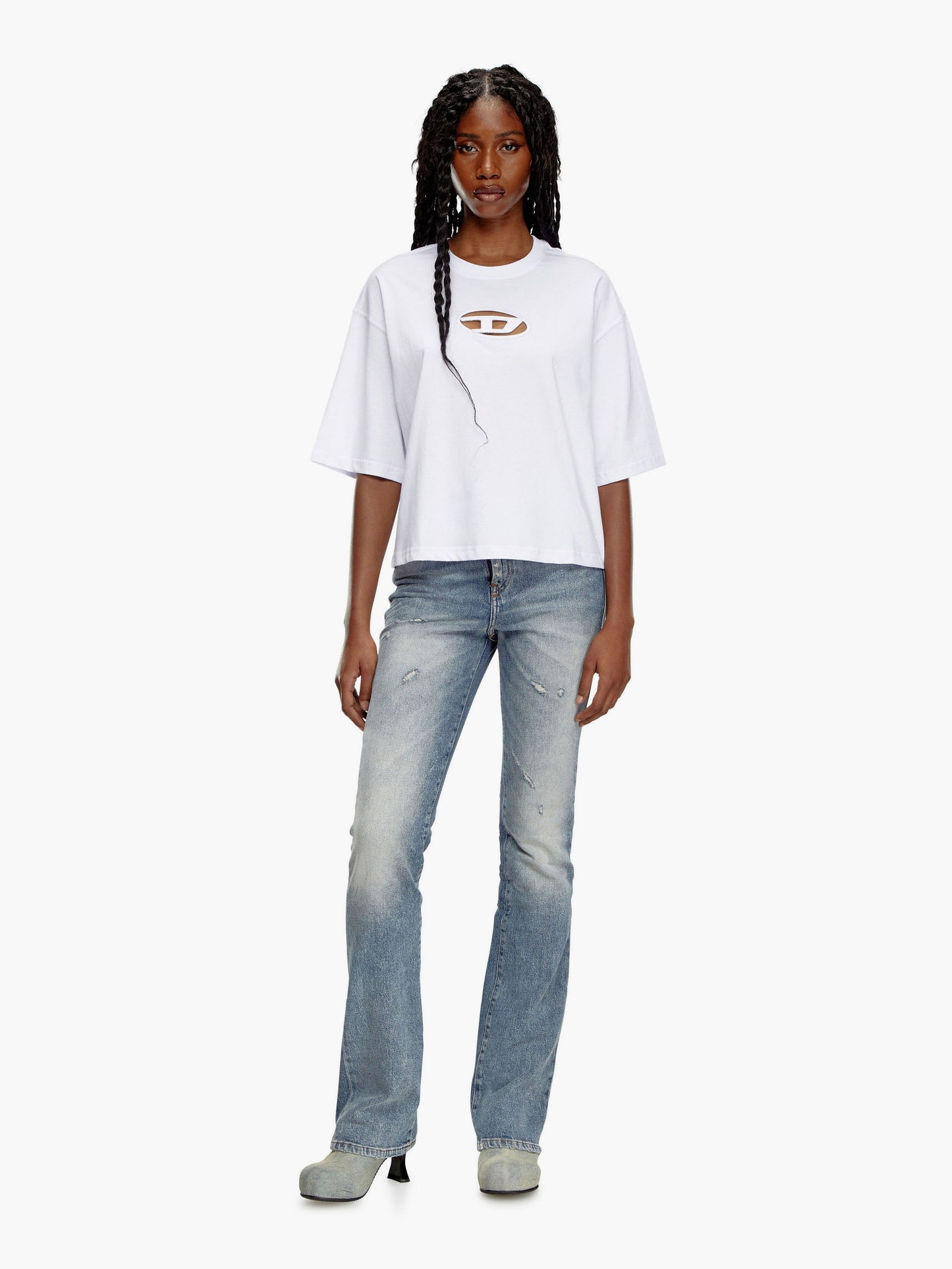 Diesel Cotton T Shirt With Frontal Oval D Logo