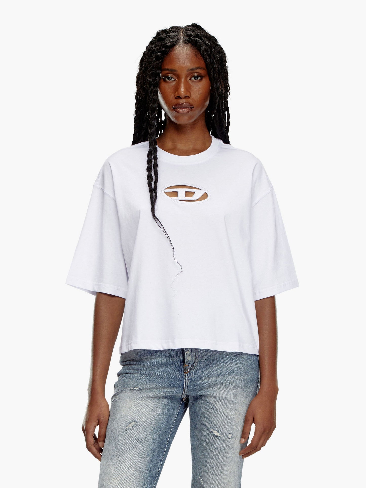 Diesel Cotton T Shirt With Frontal Oval D Logo