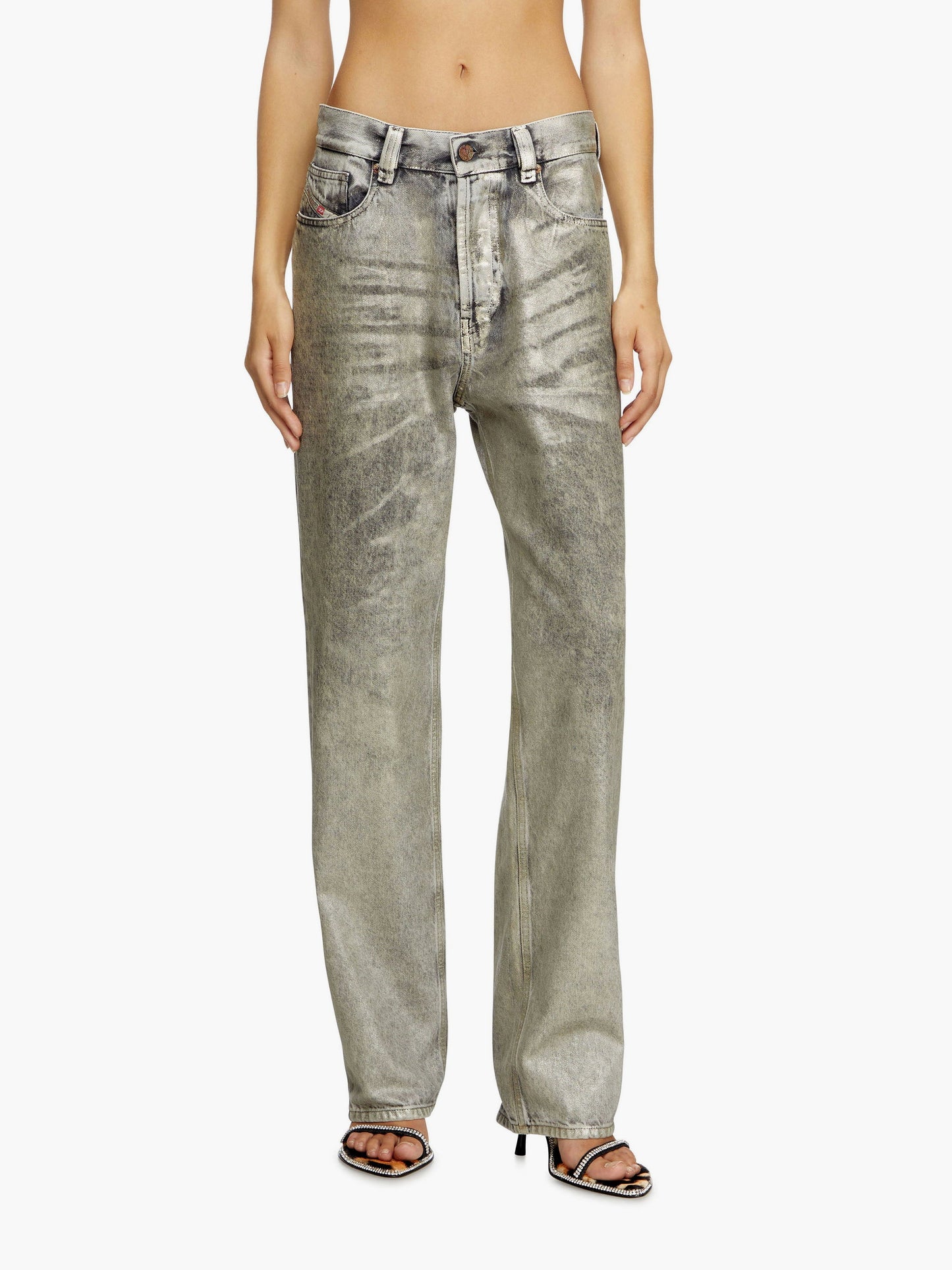 Diesel 1988 D Ark Cotton Jeans With Laminated Effect