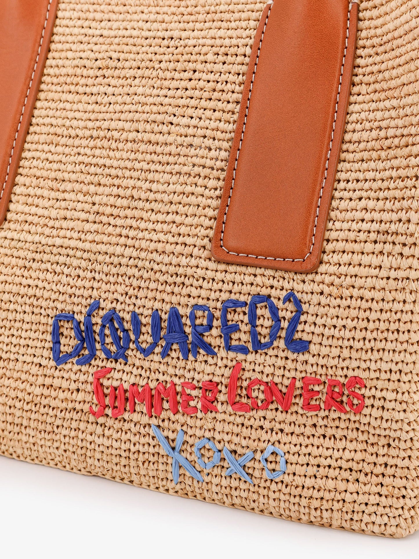 Dsquared2 Dsquared2 Summer Lovers Natural Rafia And Leather Handbag