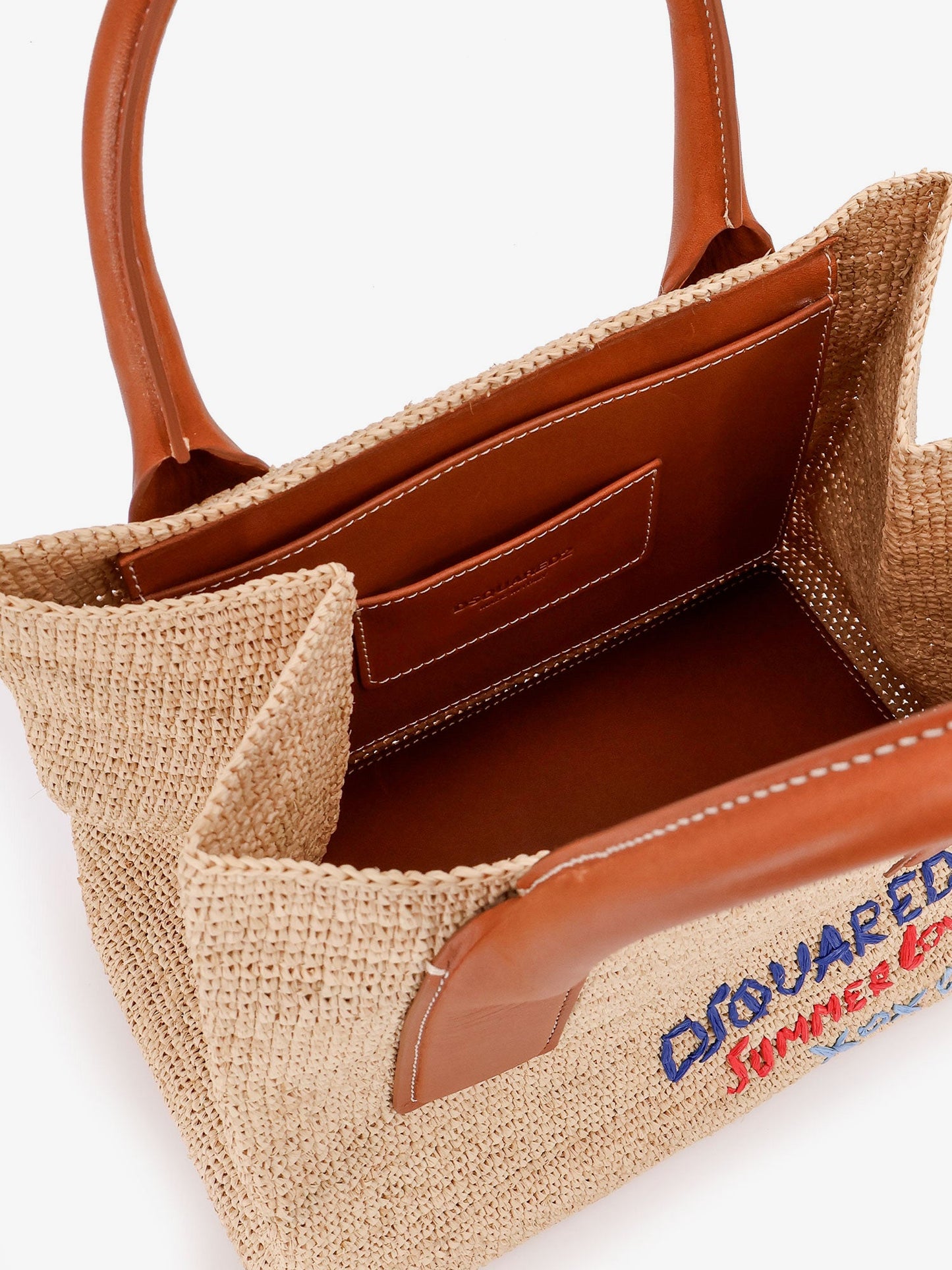 Dsquared2 Dsquared2 Summer Lovers Natural Rafia And Leather Handbag
