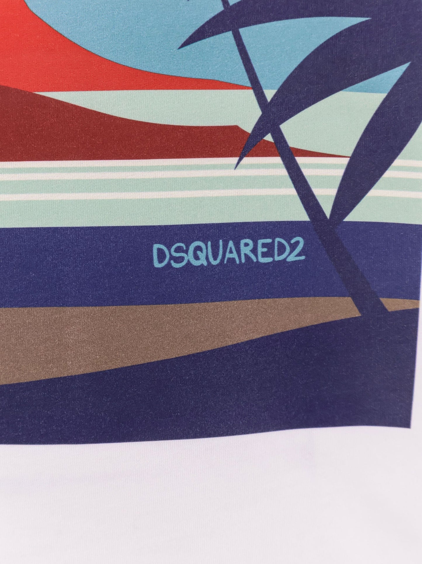 Dsquared2 Dsquared2 Summer Lovers Cotton T Shirt With Multicolor Print