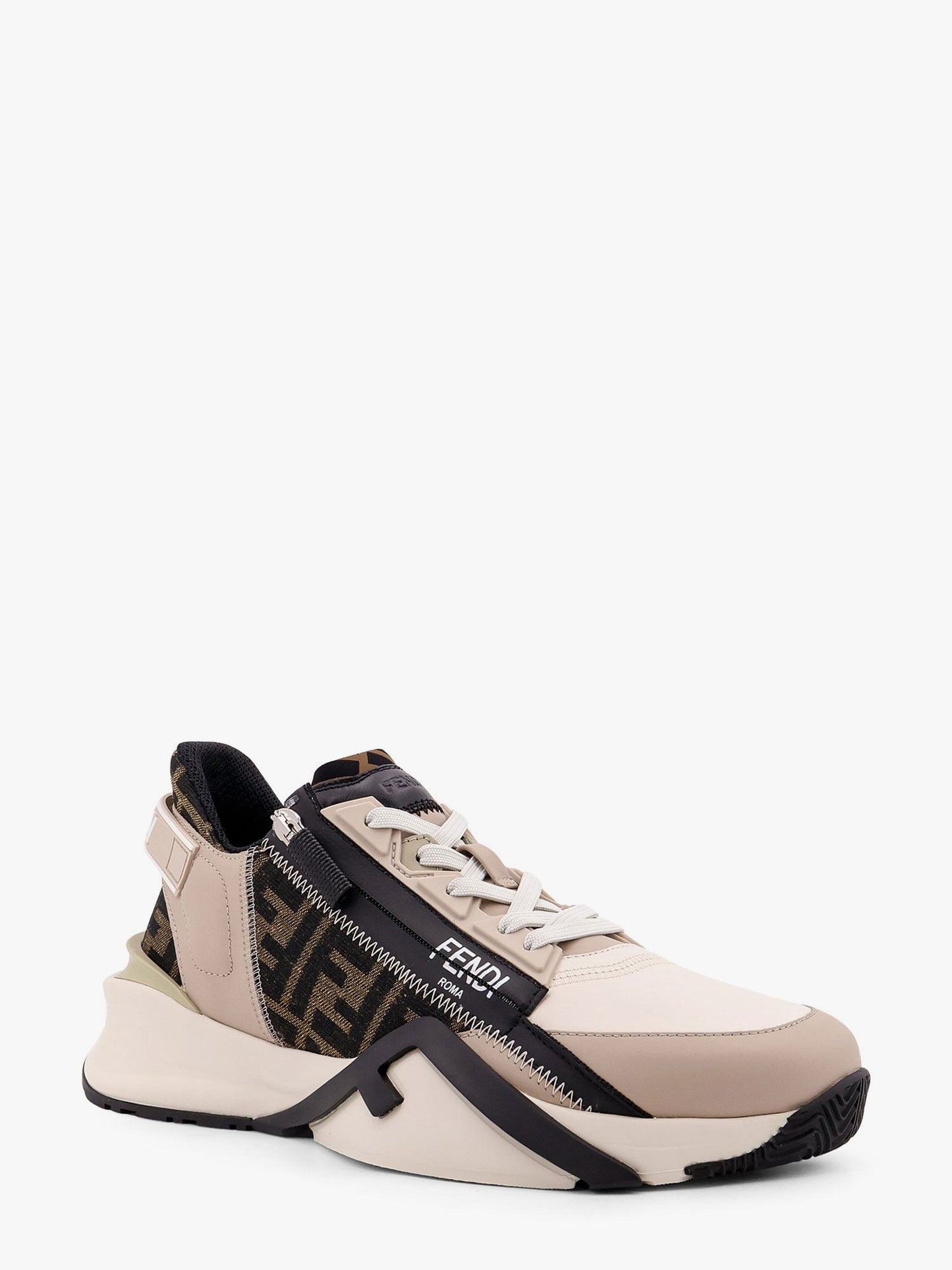 Fendi Fendi Flow Leather Sneakers With Ff Motif