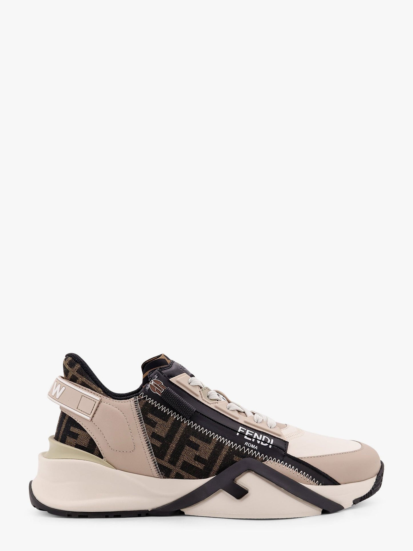 Fendi Fendi Flow Leather Sneakers With Ff Motif