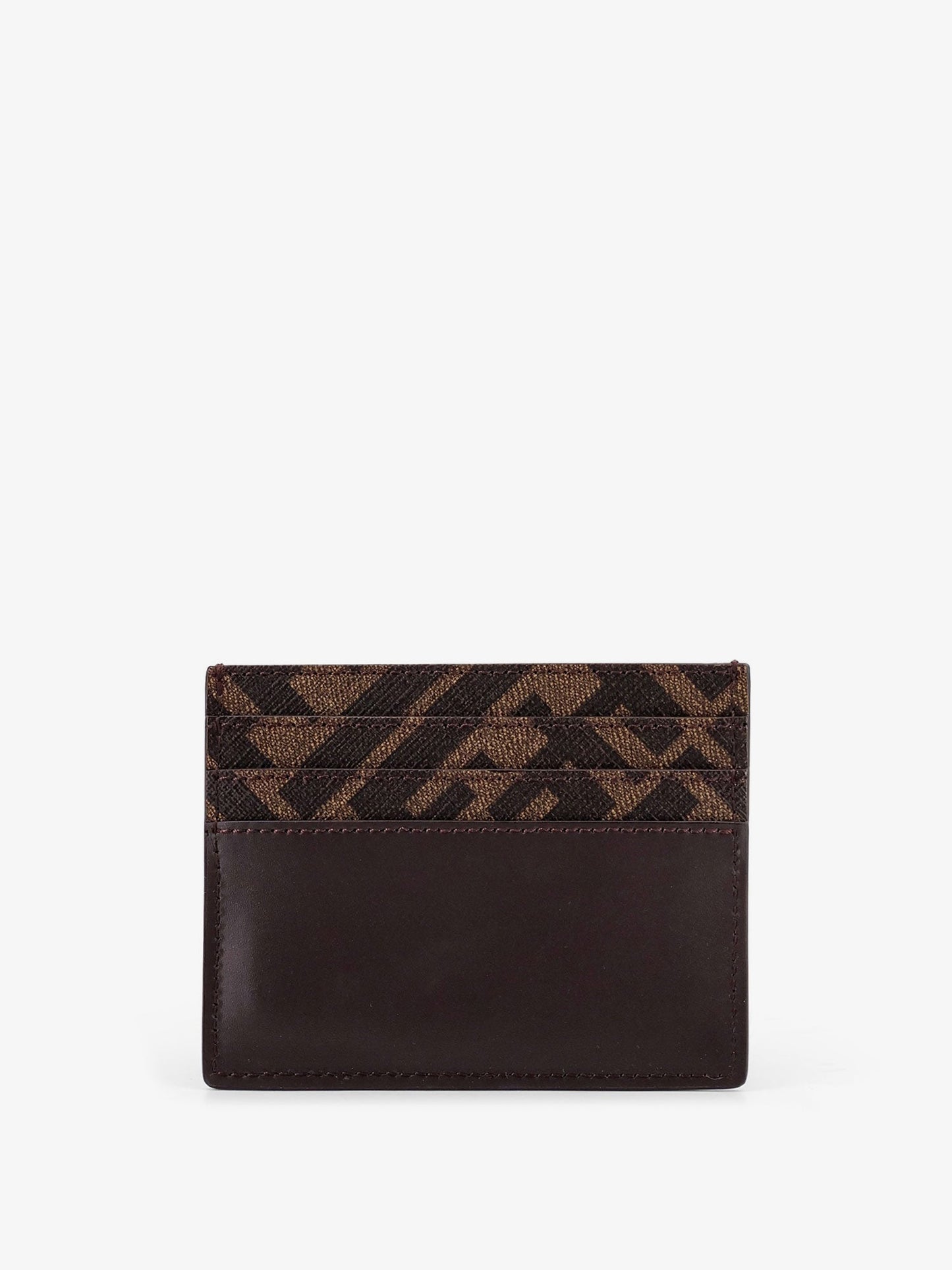 Fendi Ff Fabric And Leather Card Holder