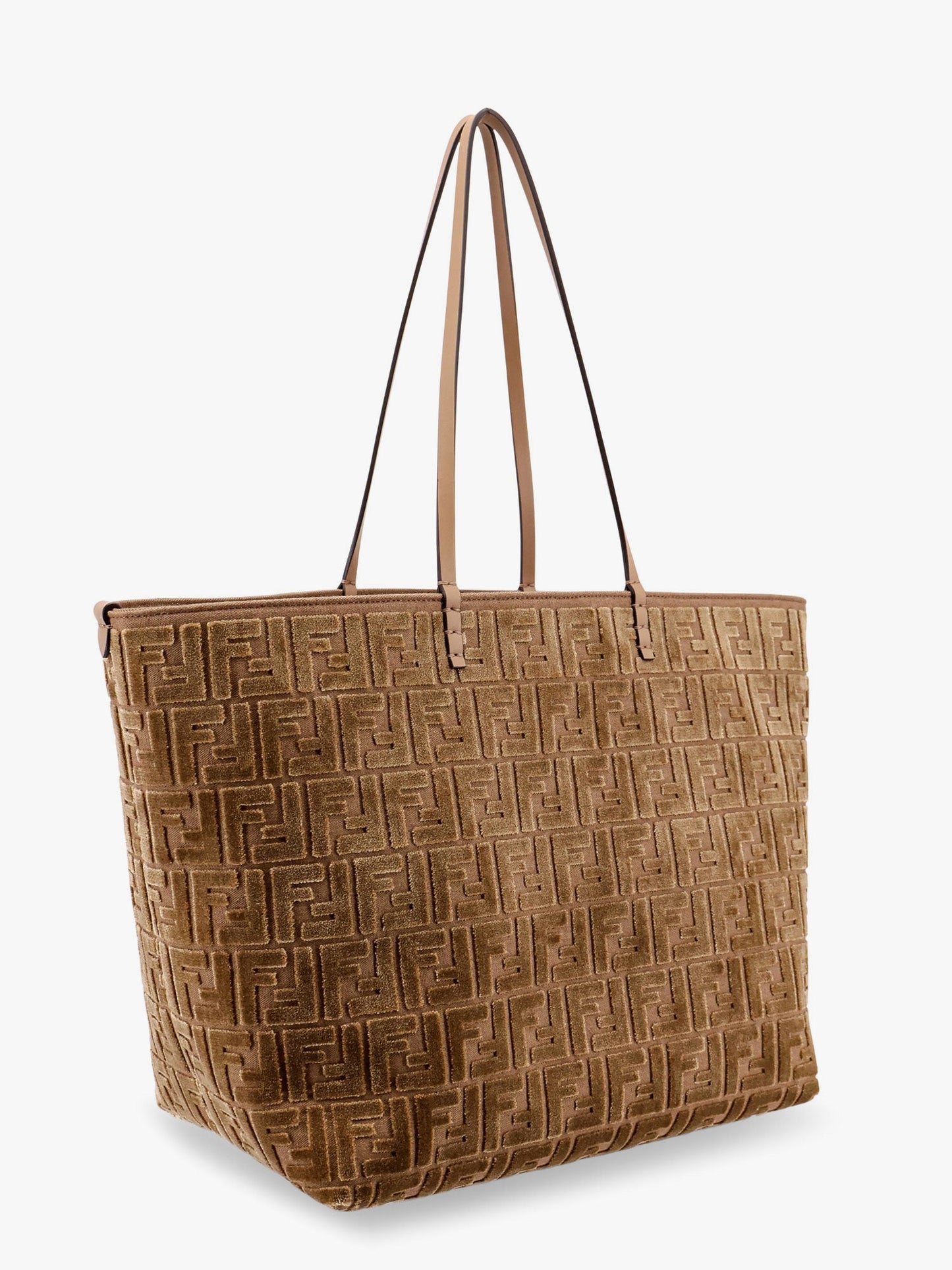 Fendi Roll Large Ff Jacquard Velvet Shopping Bag