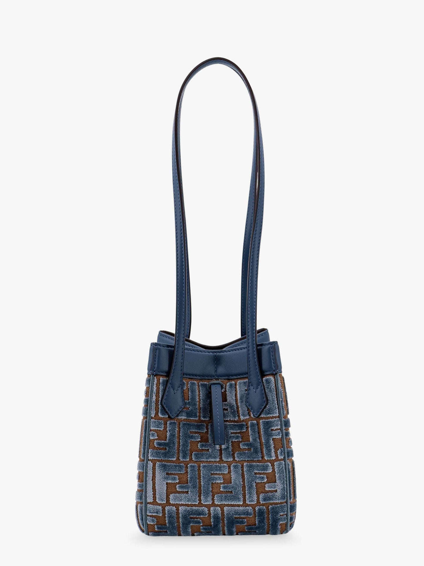 Fendi Convertible Bucket Bag In Velvet With All Over Ff Logo
