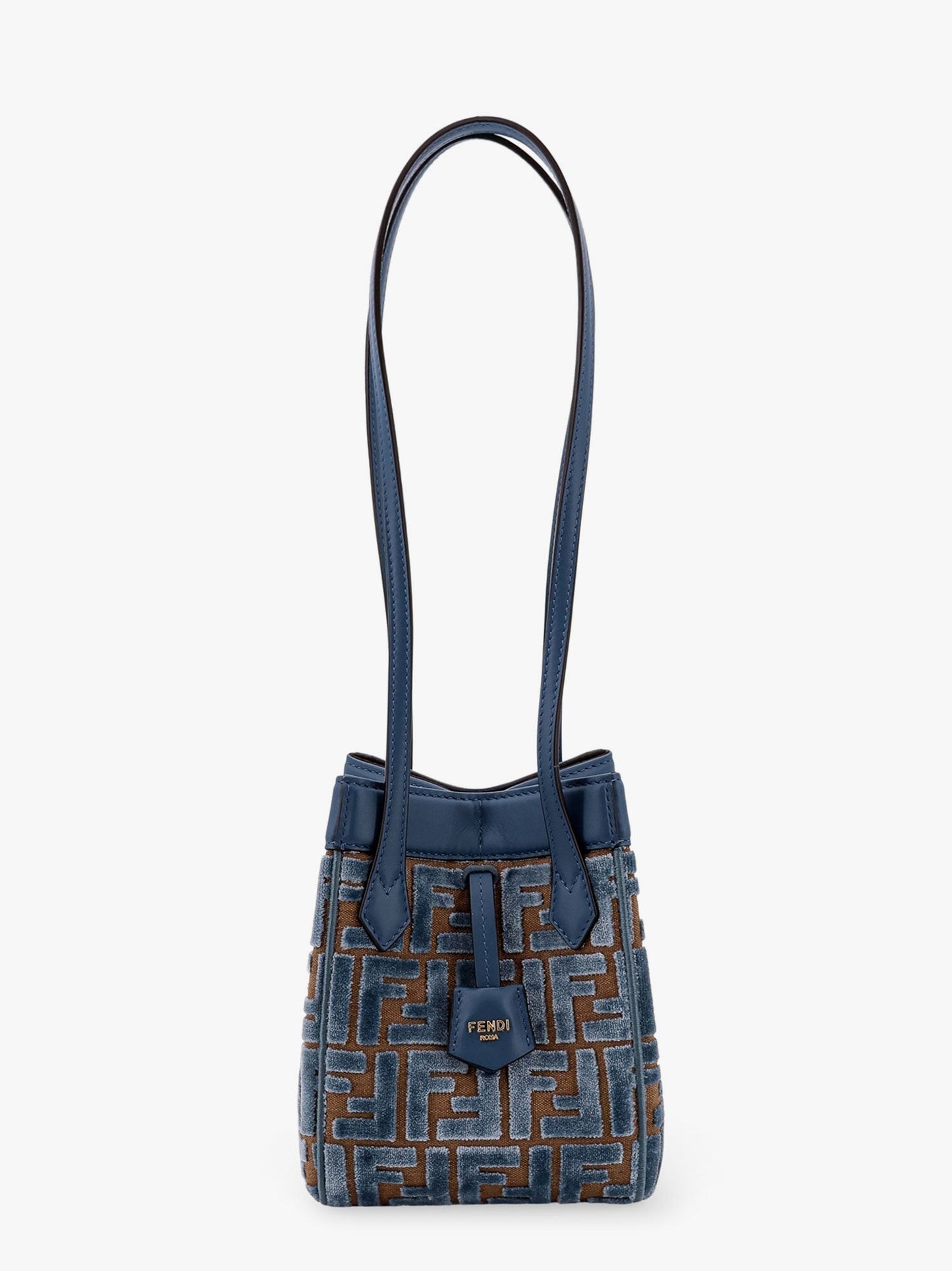 Fendi Convertible Bucket Bag In Velvet With All Over Ff Logo