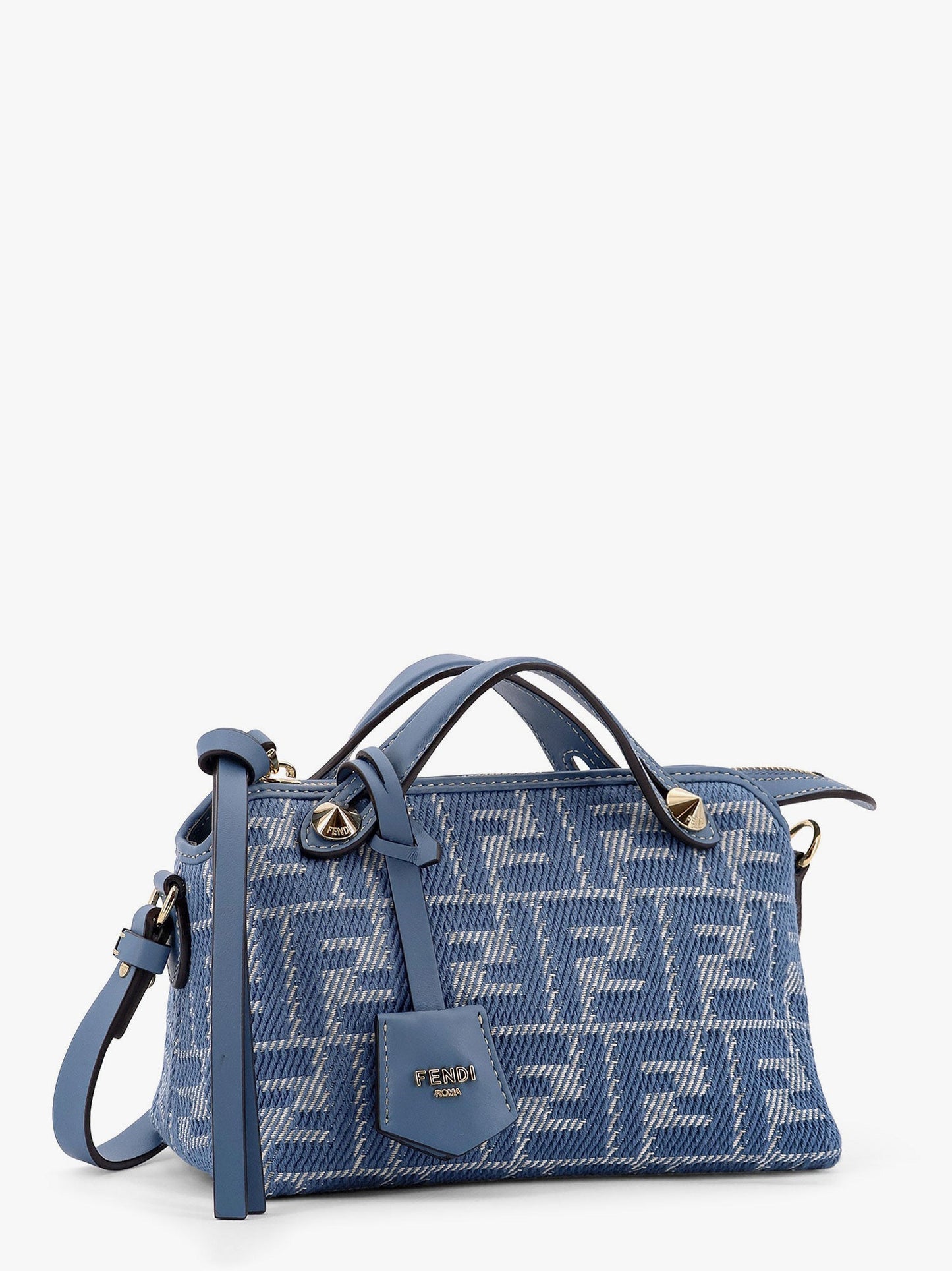Fendi By The Way Soft Mini Denim Effect Ff Jacquard Shoulder Bag
