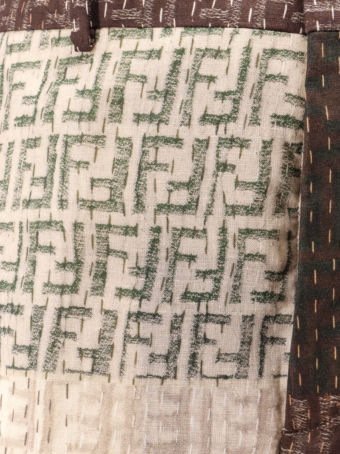 Fendi Linen Bermuda Shorts With All Over Ff Print