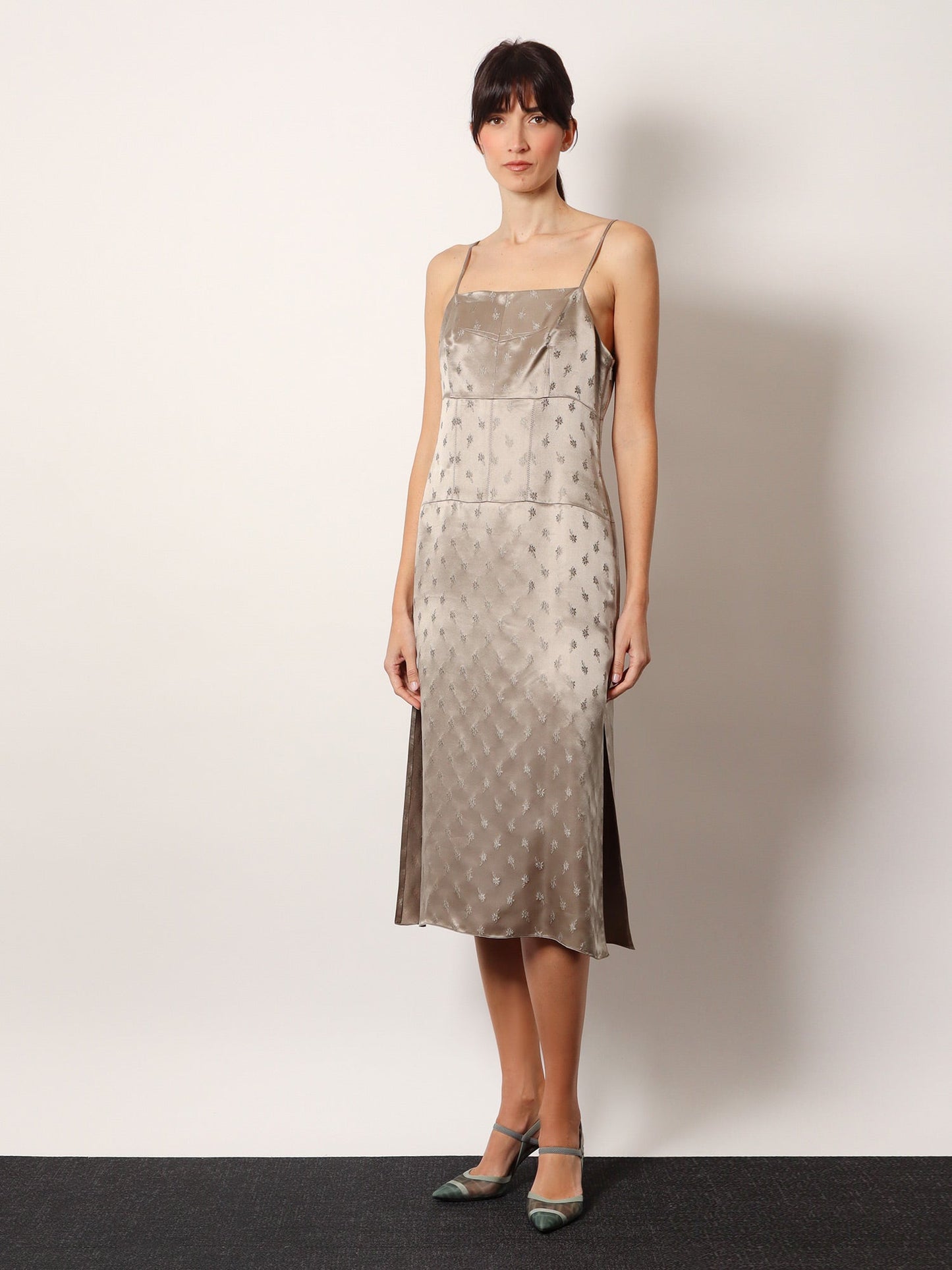Fendi Satin Dress With Floral Motif