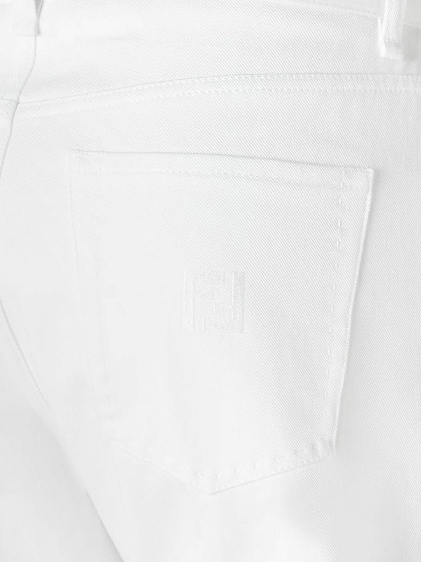Fendi Regular Fit Denim Trouser With Ff Logo Embroidery