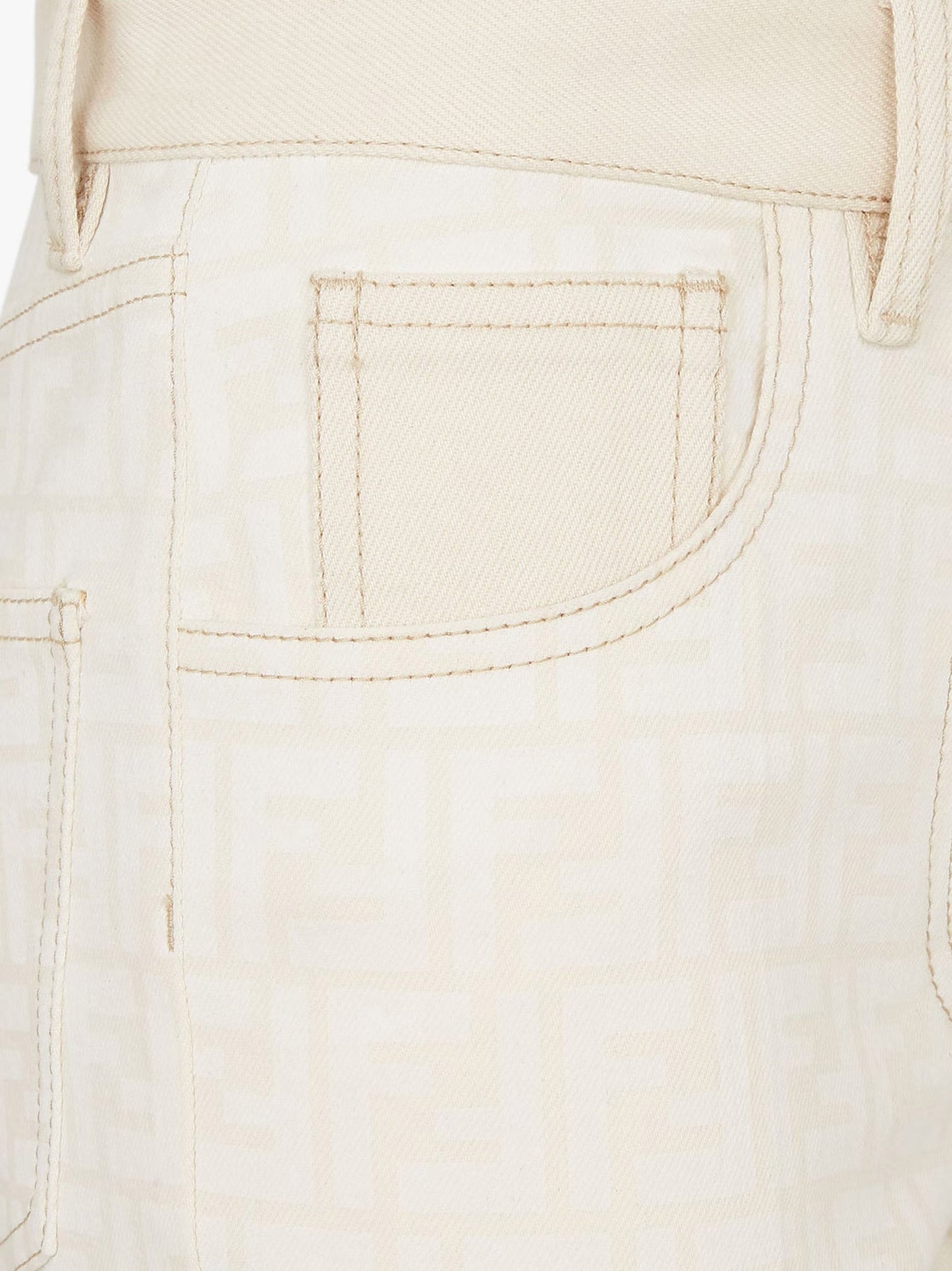 Fendi Ff Off White Denim Trouser