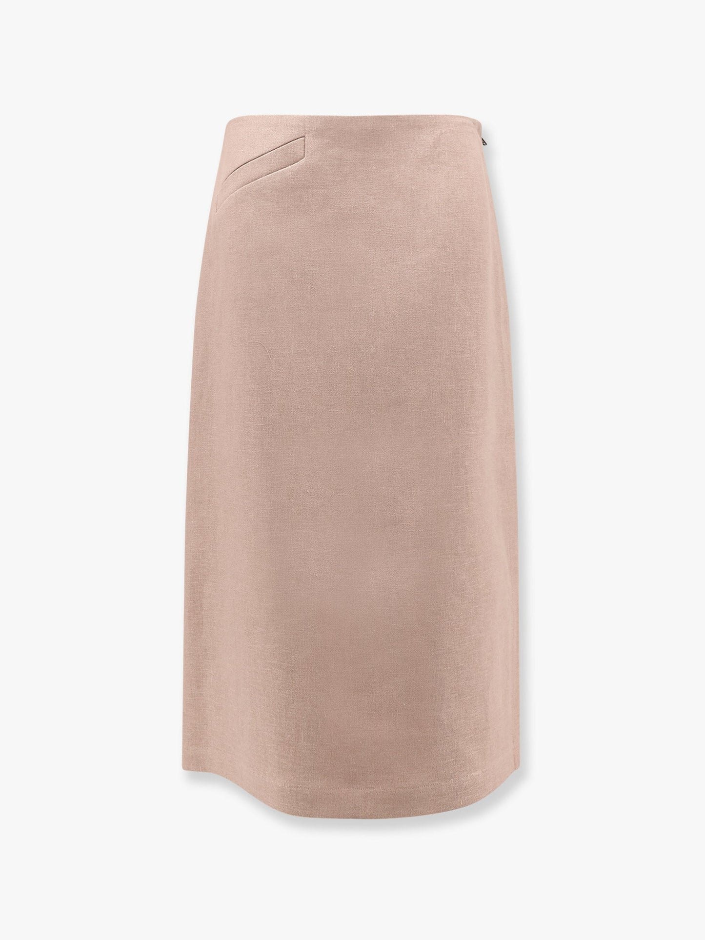 Fendi Linen Skirt With Side Zip And Slit