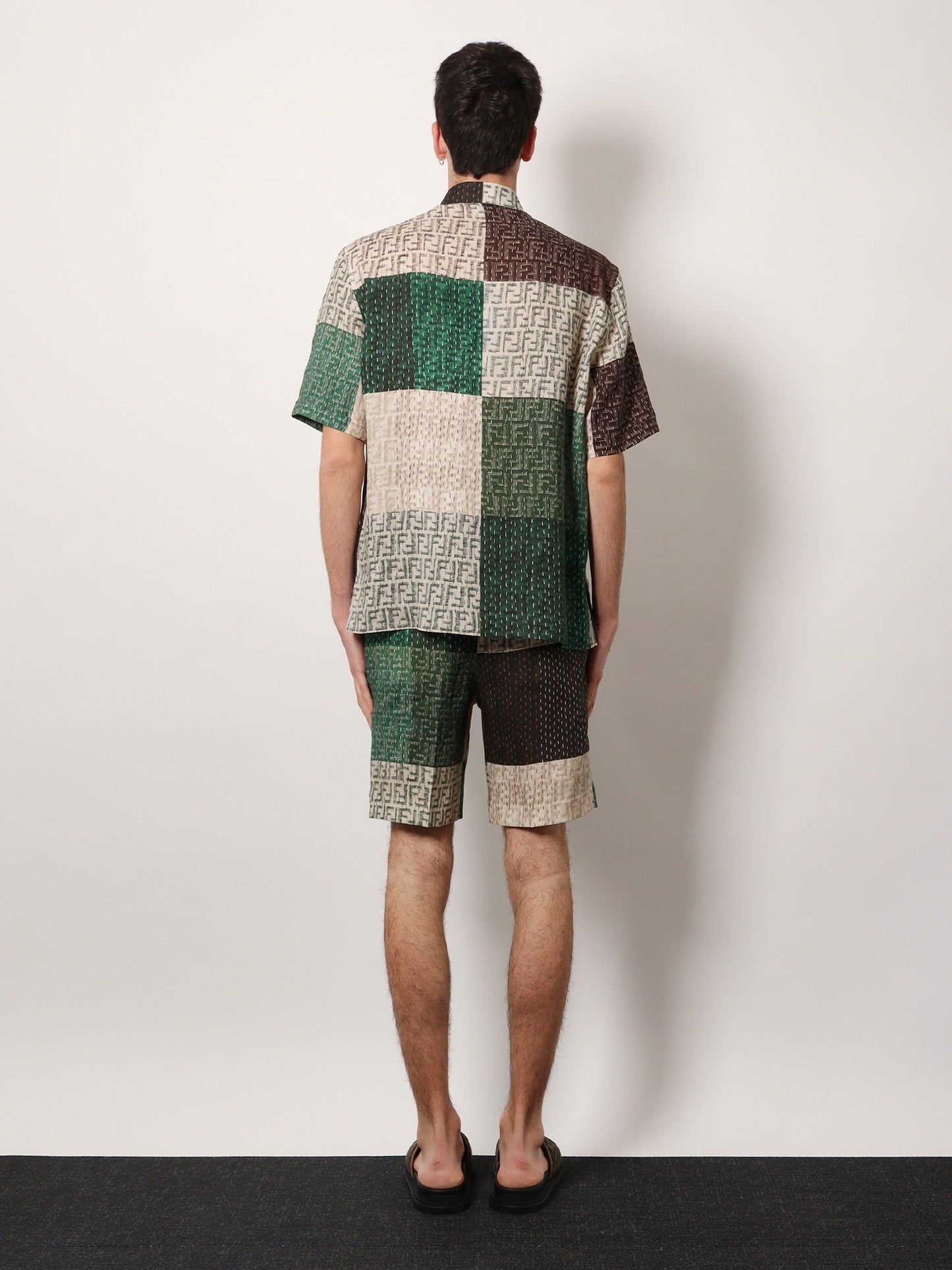 Fendi Linen Shirt With All Over Ff Print