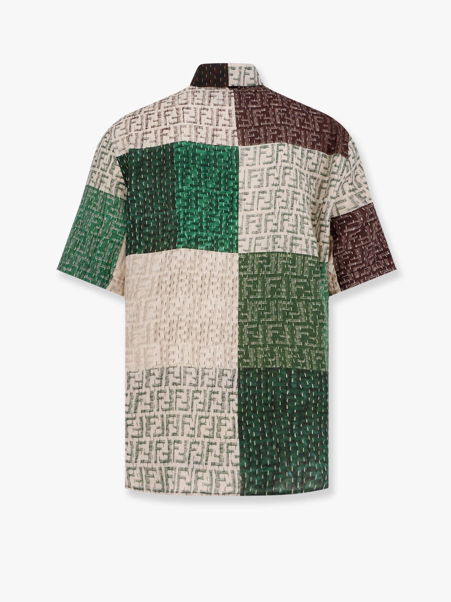 Fendi Linen Shirt With All Over Ff Print
