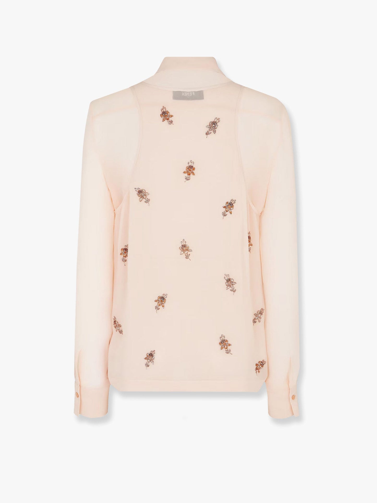 Fendi Georgette Top With Rhinestones And Sequins Embroidery