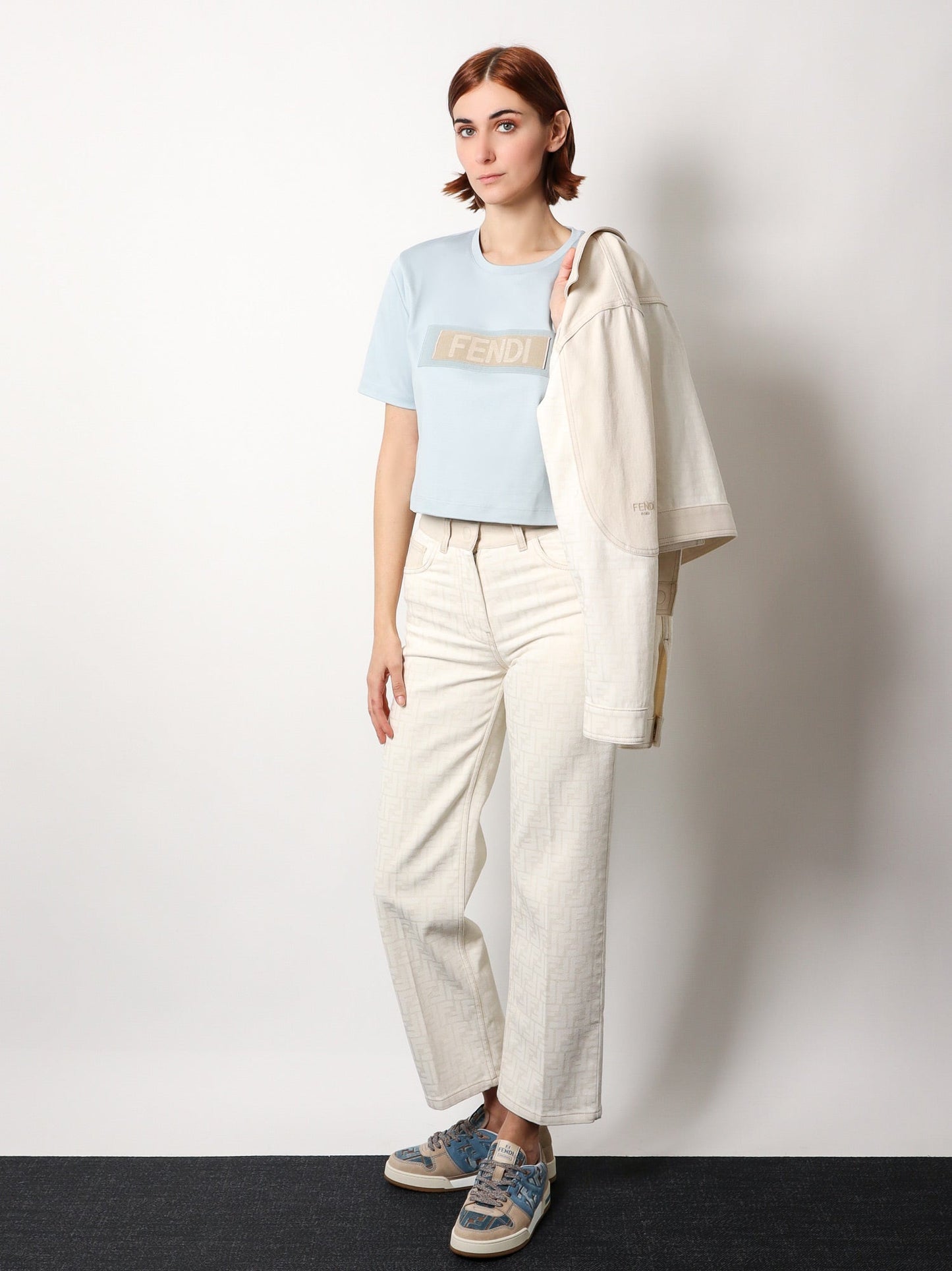 Fendi Crop Jersey T Shirt