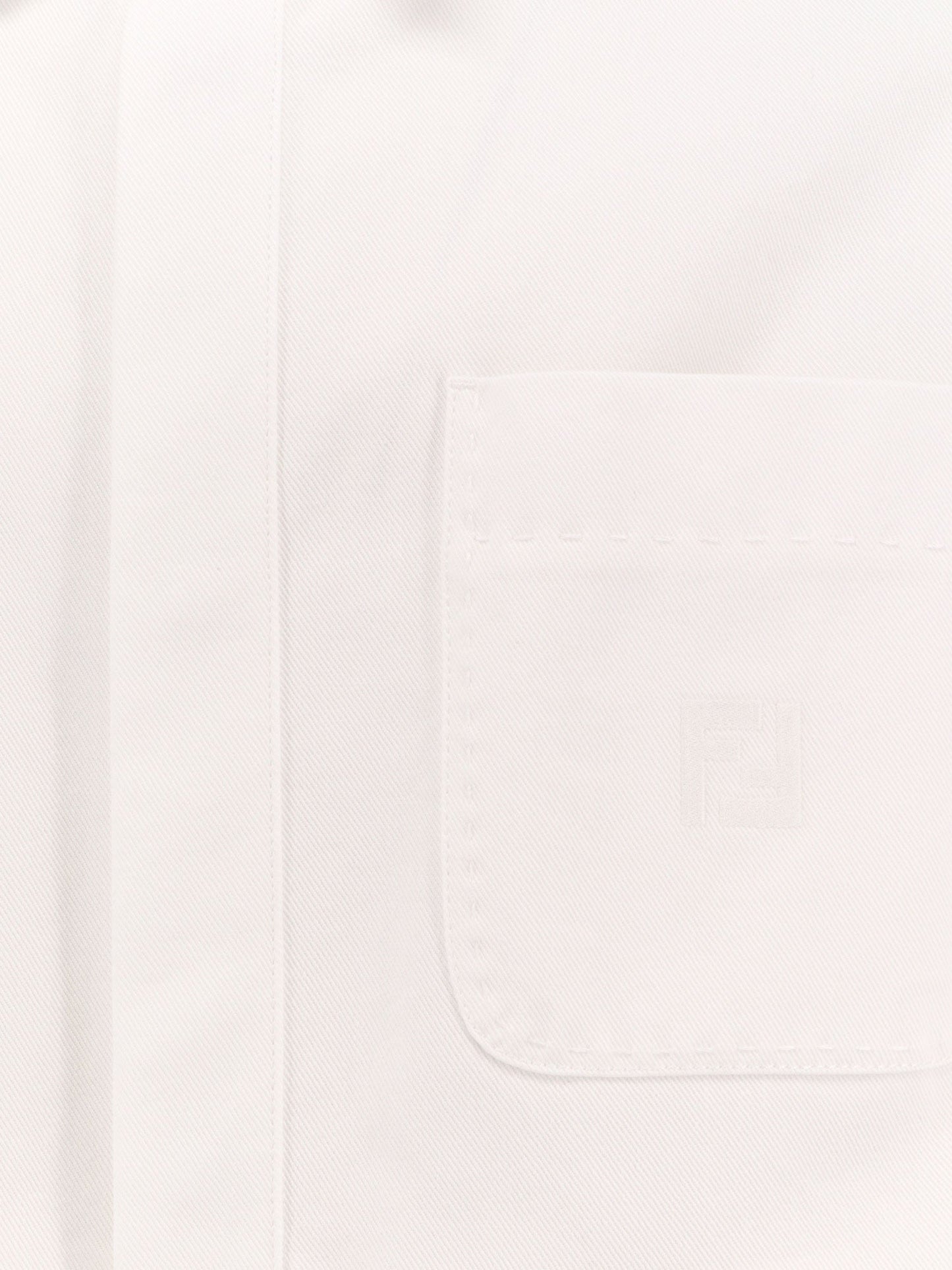 Fendi Denim Jacket With Stitched Profiles And Ff Logo