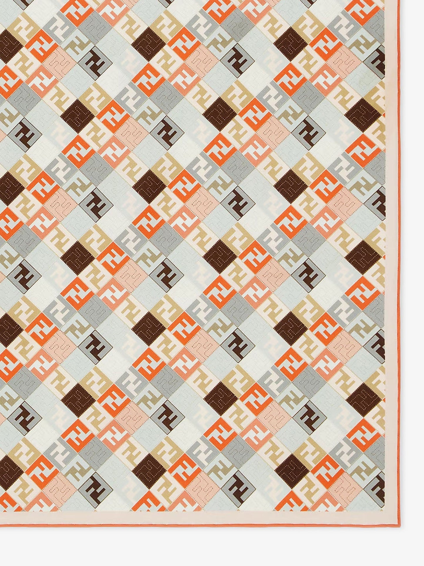 Fendi Ff Organic Silk Twill Foulard