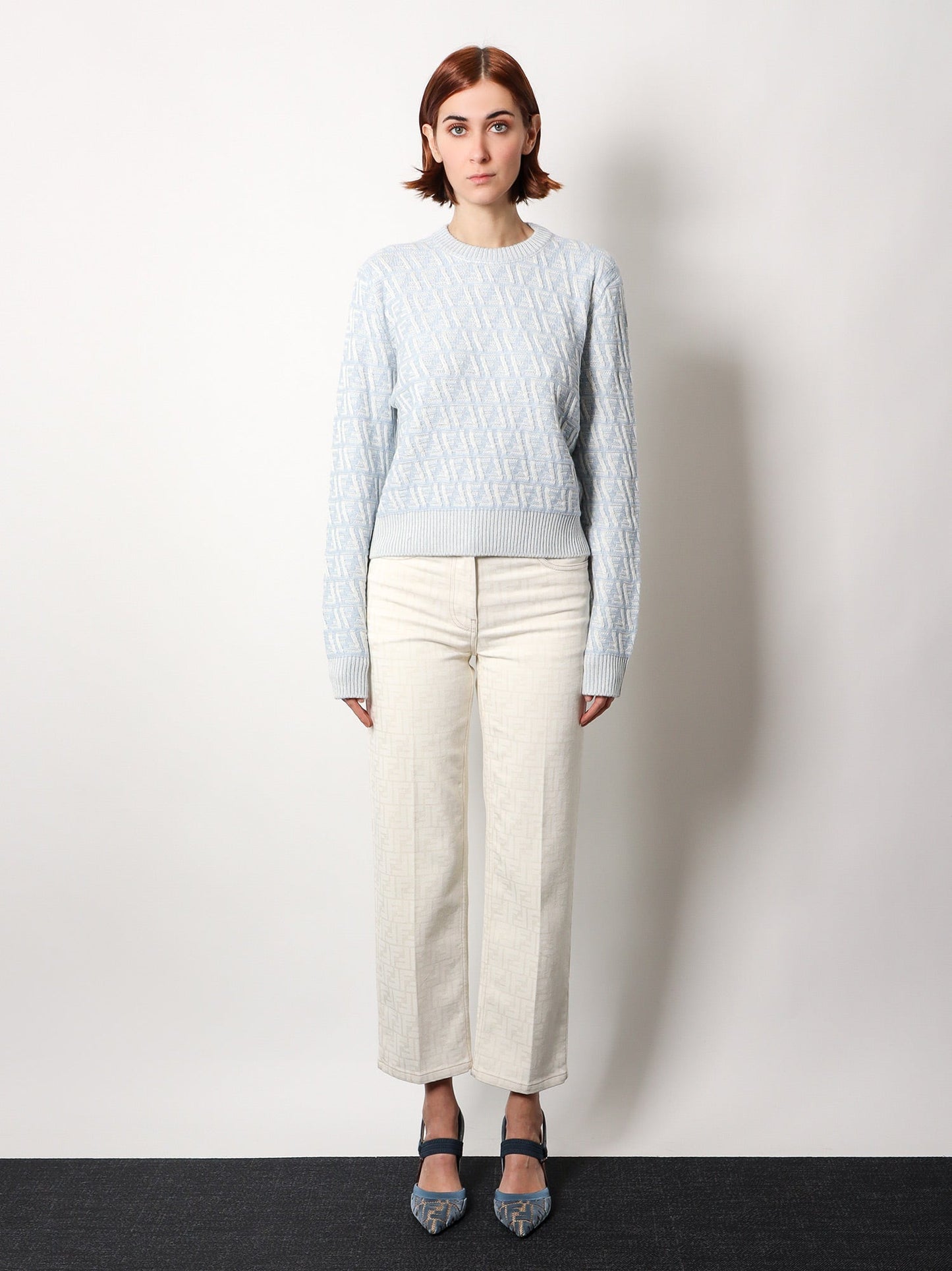 Fendi Ff Wool And Cashmere Crop Sweater
