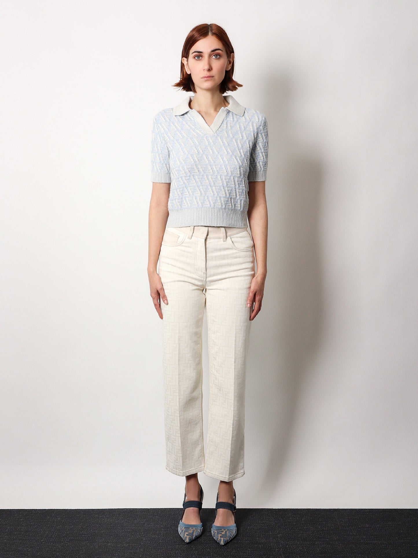 Fendi Ff Cashmere And Wool Polo Shirt