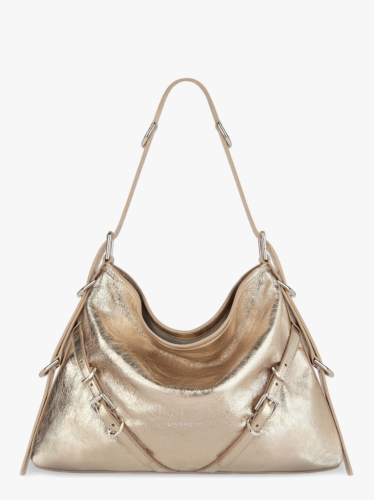 Givenchy Voyou Metallized Leather Shoulder Bag