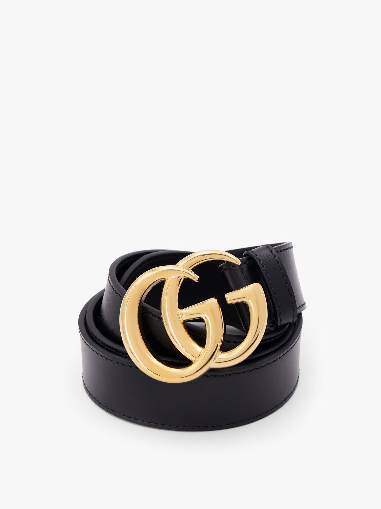 Gucci Gg Marmont Leather Belt With Shiny Buckle