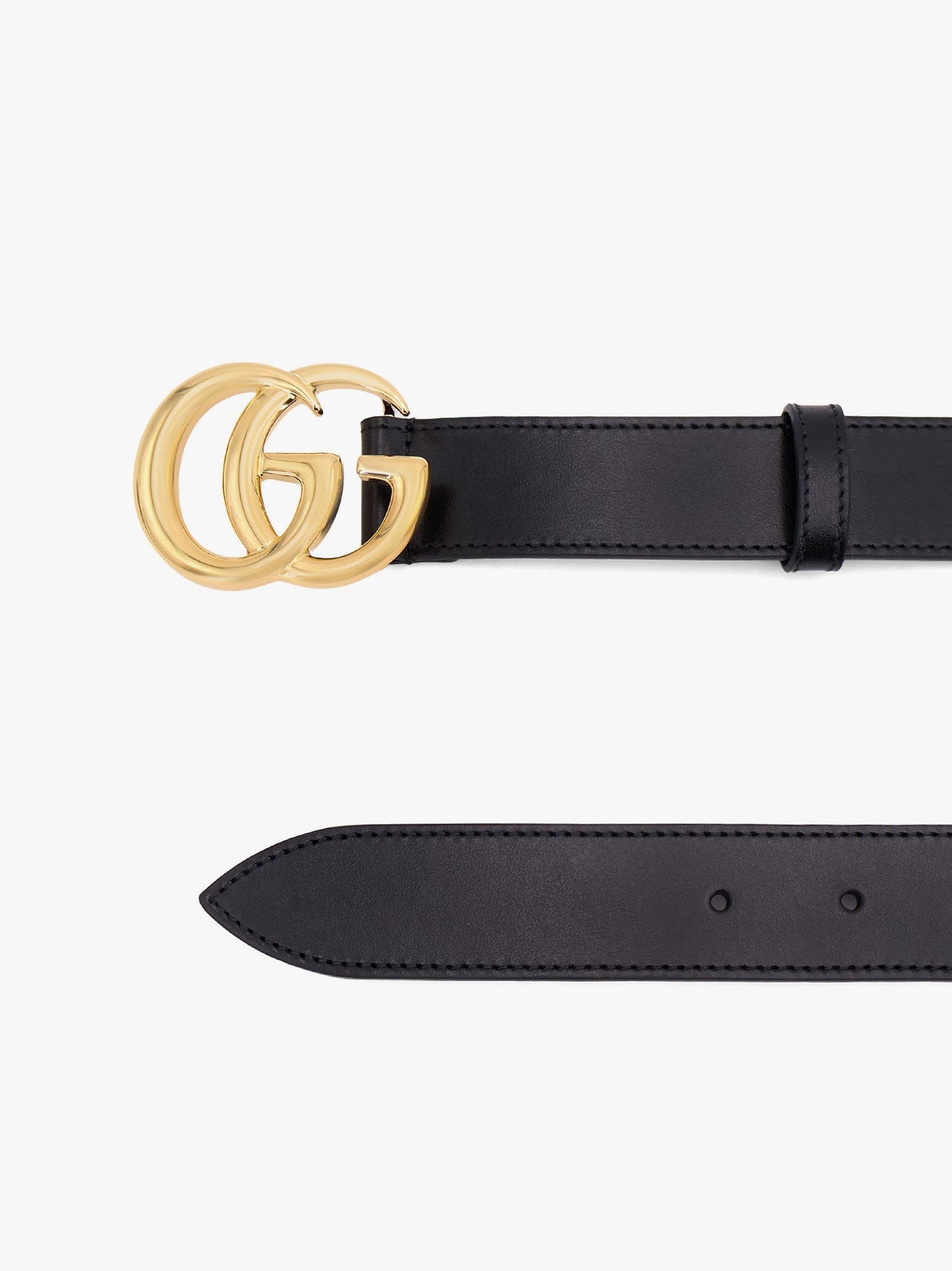Gucci Gg Marmont Leather Belt With Shiny Buckle