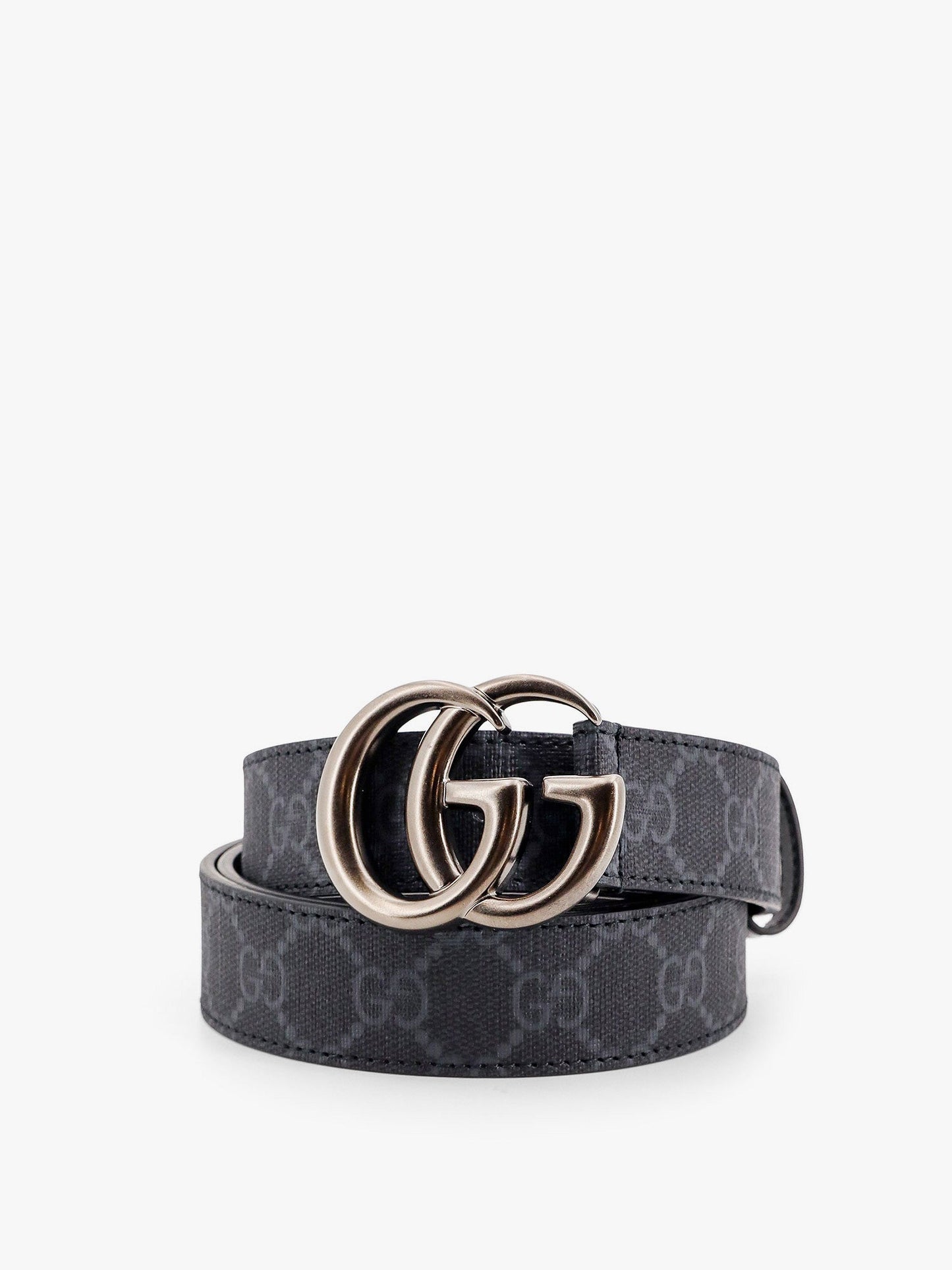 Gucci Coated Canvas Belt With All Over Gg Marmont Motif