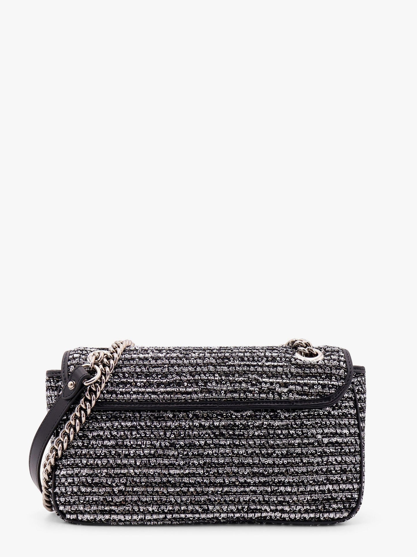 Gucci Gg Marmont Fabric And Leather Shoulder Bag With All Over Sequins