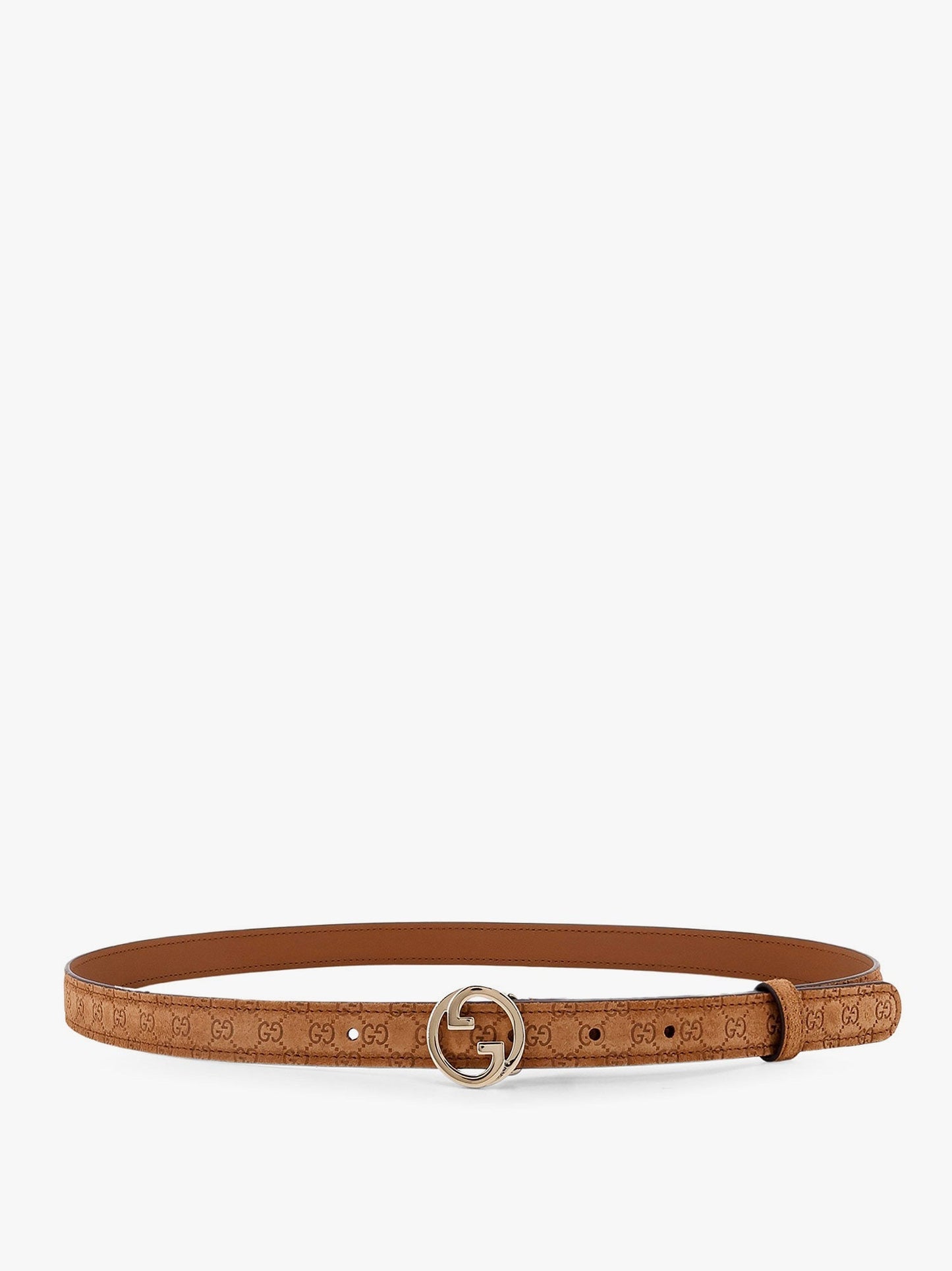 Gucci Suede Belt With All Over Gg Motif