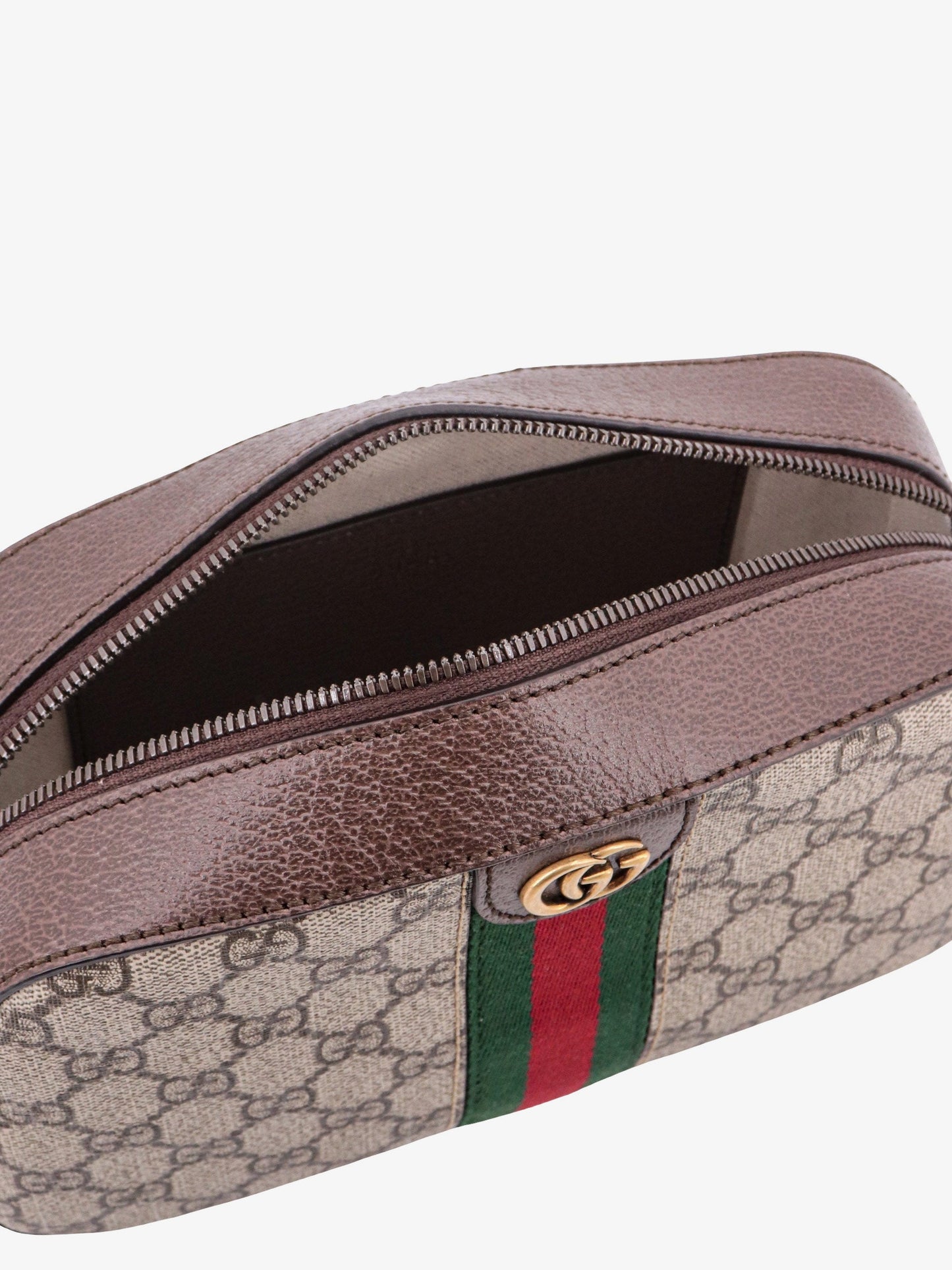 Gucci Gg Supreme Fabric And Leather Shoulder Bag