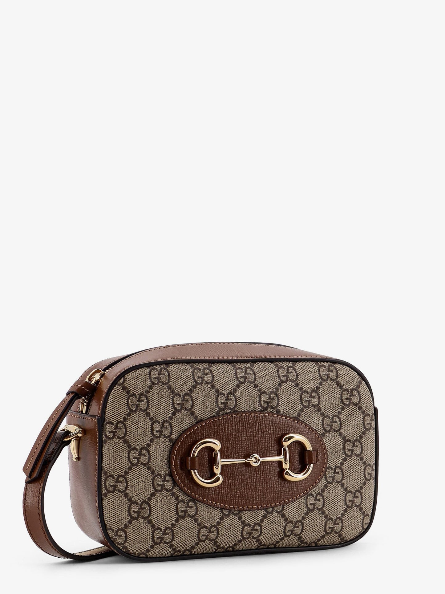 Gucci 1955 Horsebit Gg Supreme Fabric And Leather Shoulder Bag