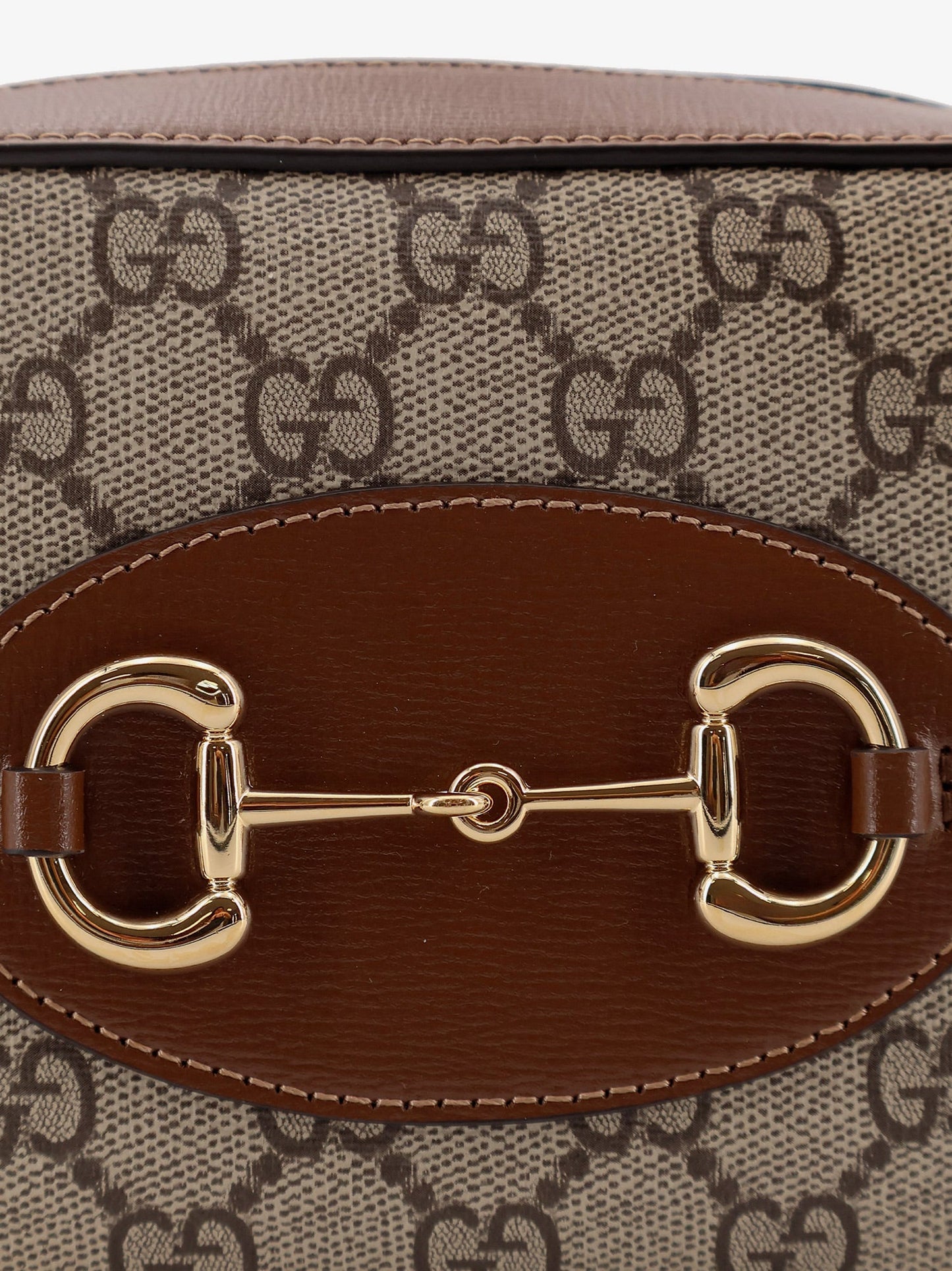 Gucci 1955 Horsebit Gg Supreme Fabric And Leather Shoulder Bag