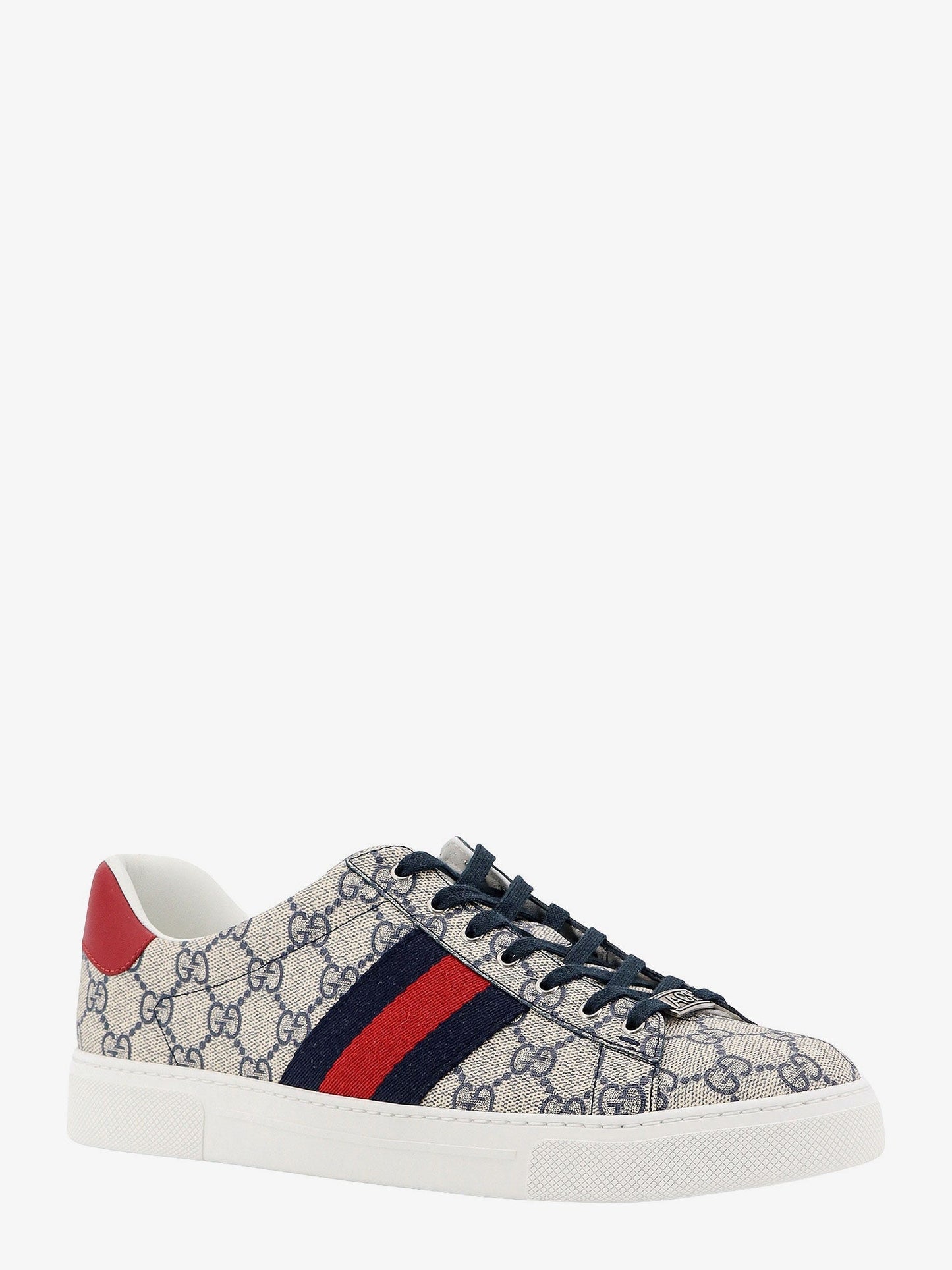 Gucci Gg Supreme Fabric Sneakers With Lateral Web Band